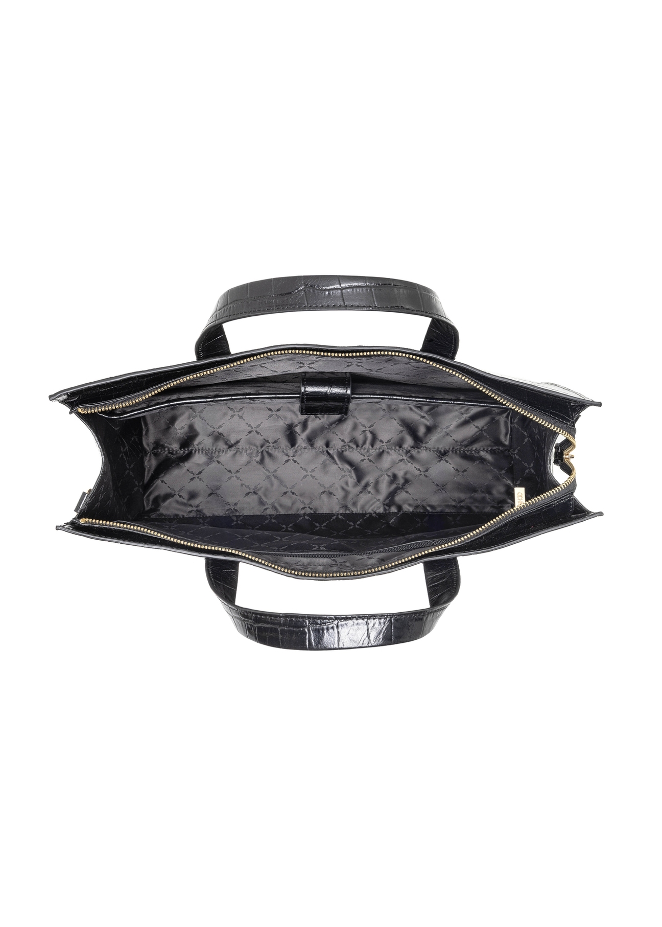 Black large croco leather handbag TORES-1132E-99(Z25)