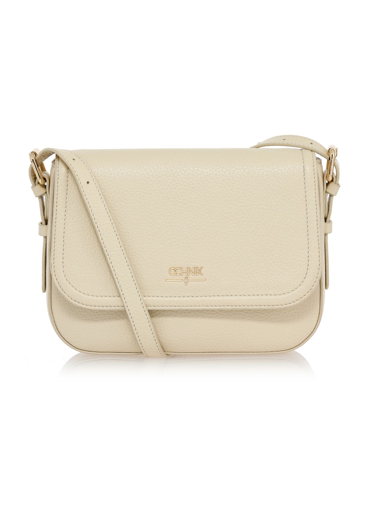 Cream leather women's postbag TORES-0985-12(W24)-01