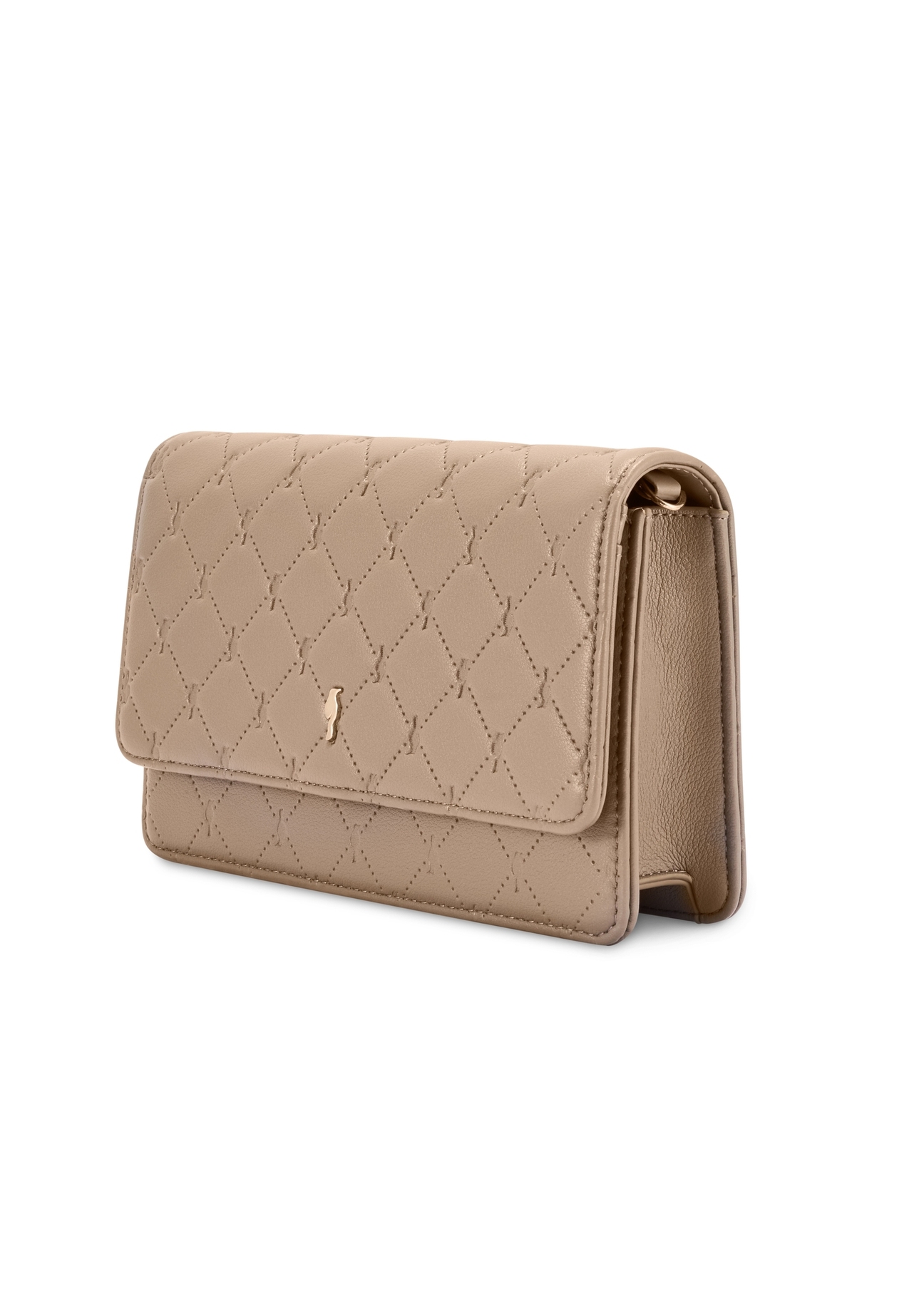 Small beige women's handbag TOREC-1178-1P(W26), diagonal product view on a white background.