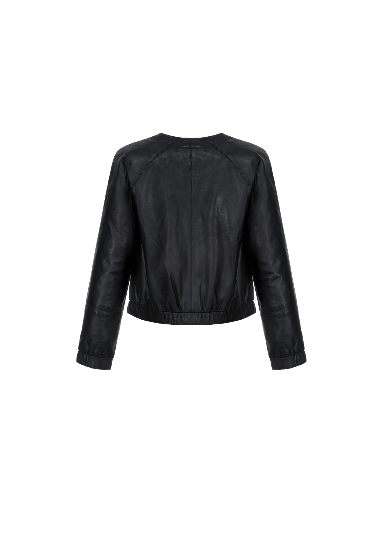 Women's leather jacket with welts KURDS-0308-5608(W22)-04