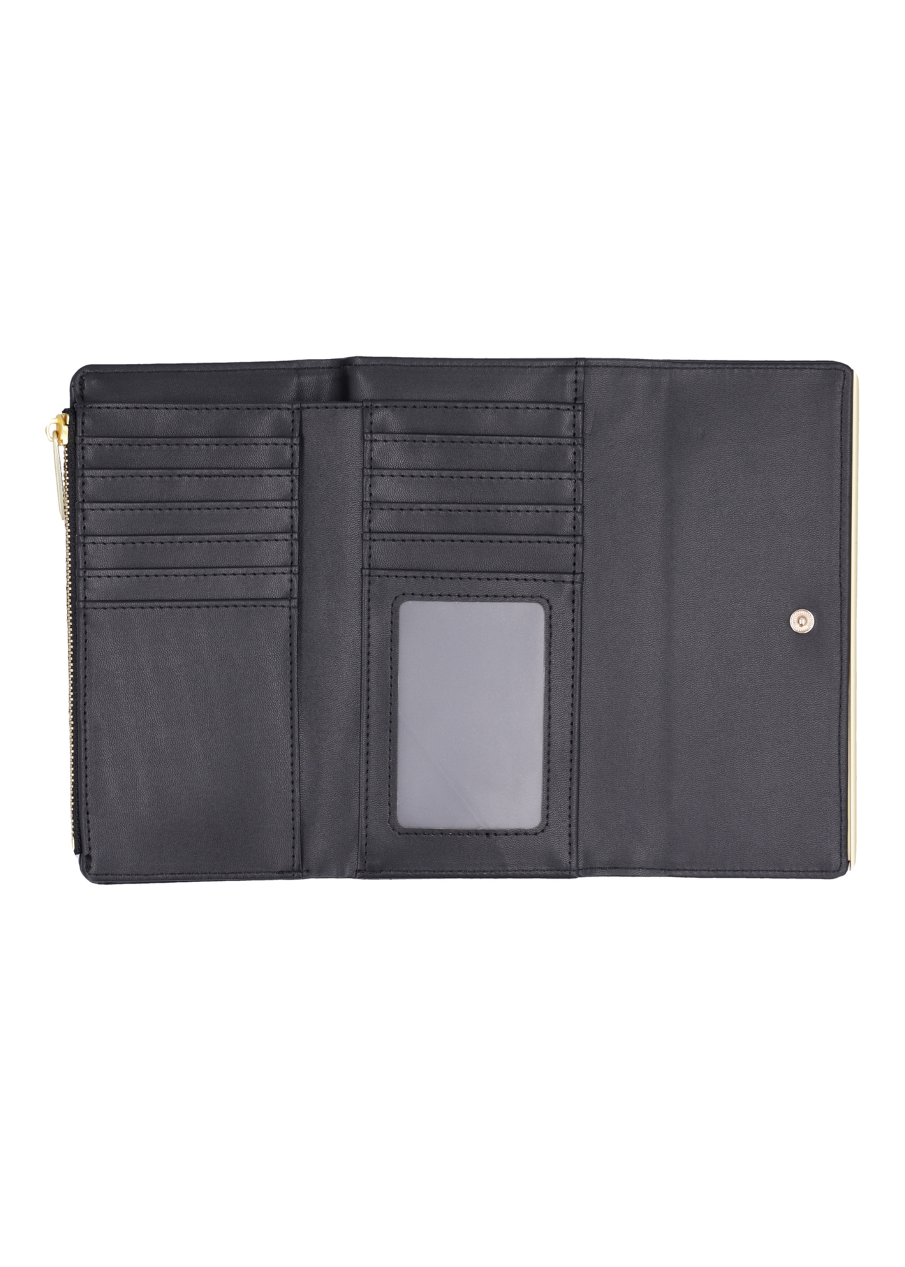 Black large women's wallet POREC-0449-99(Z26), product view inside on white background.