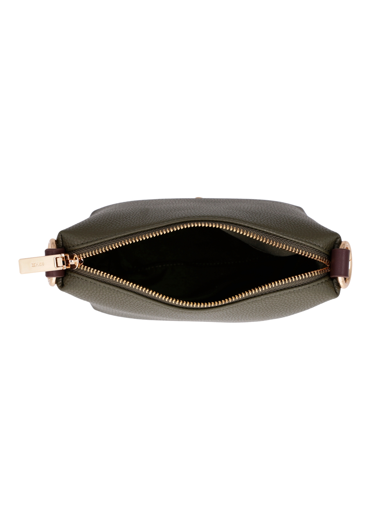 Small khaki women's handbag TOREC-0882-8D(W27), interior view on a white background.