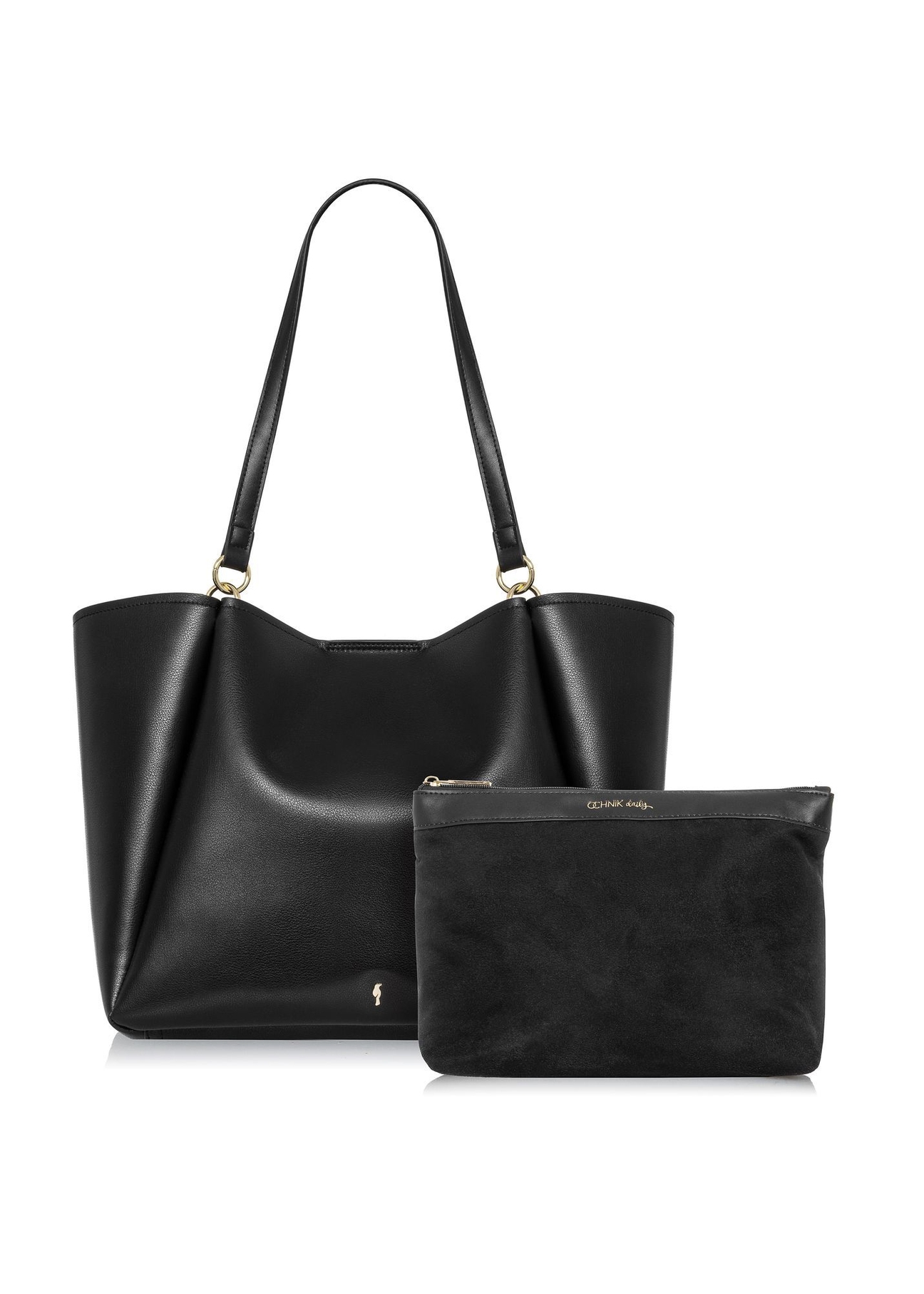 Women's tote bag TOREC-0845A-99(Z25), product view with cosmetic bag on white background.