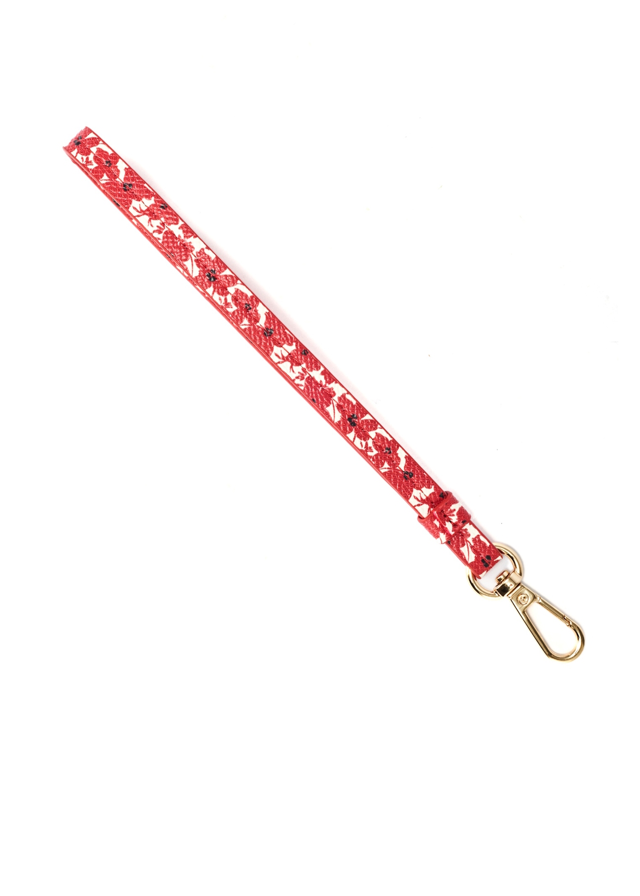 Small women's floral wallet POREC-0404-42(W25), close-up of the product strap on a white background.