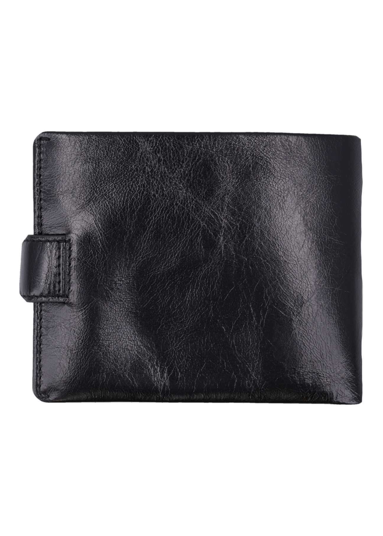Black men's leather wallet PORMS-0731-99(Z26), product view from the back on a white background.