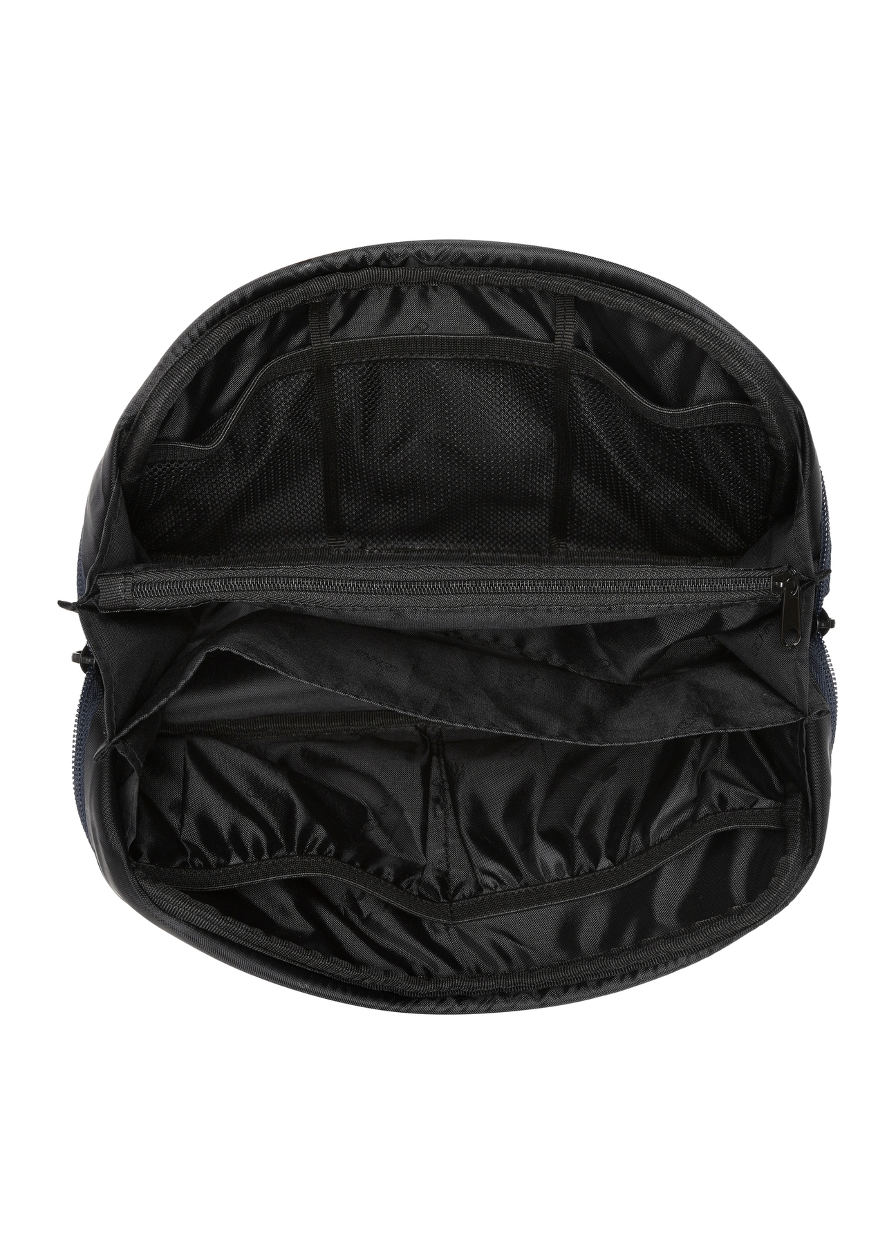 Navy blue men's cosmetic bag TORMN-0413-7D(W26), product view inside on white background.