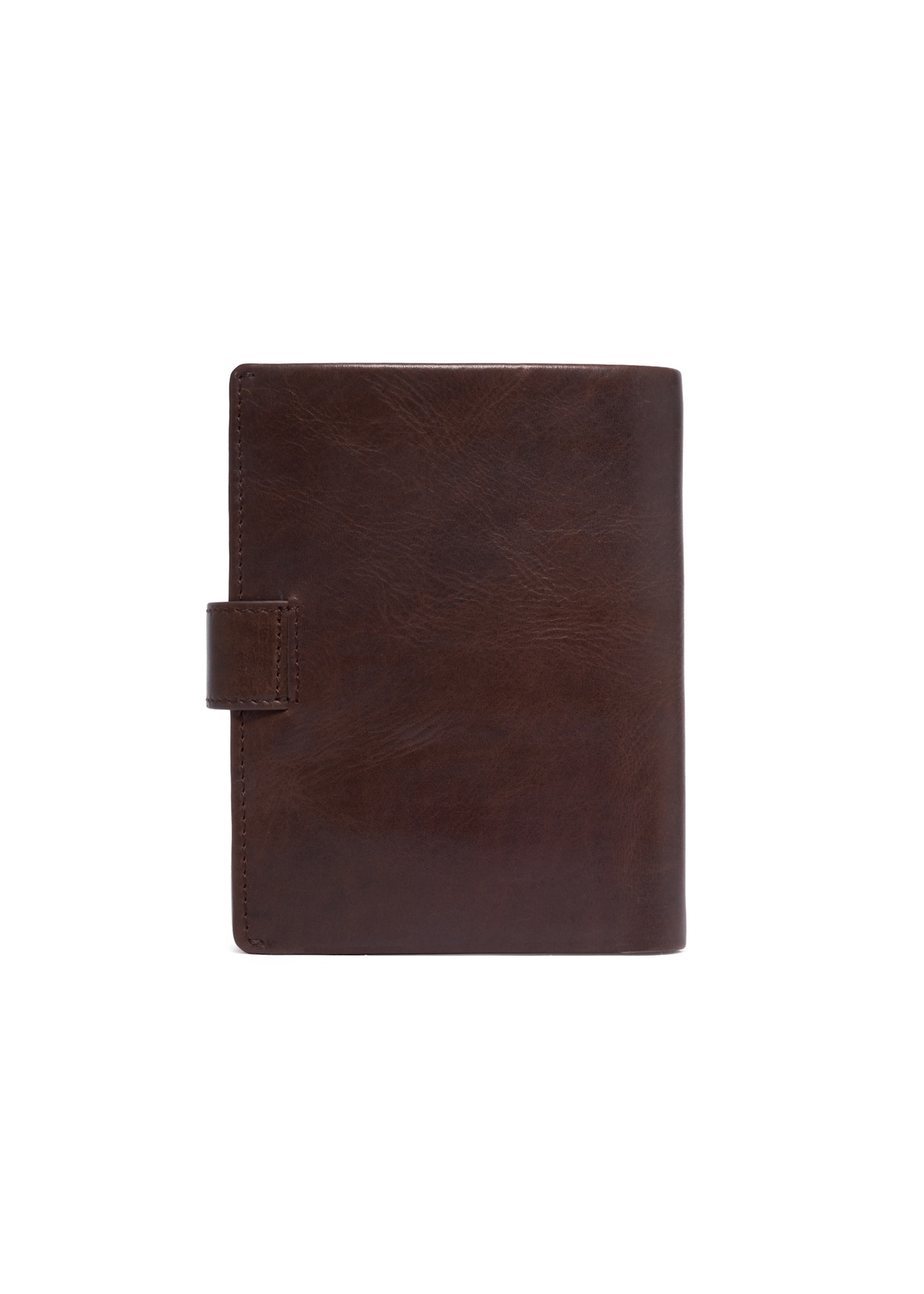 Brown leather men's wallet PORMS-0735-1I(Z26), product view from the back on a white background.