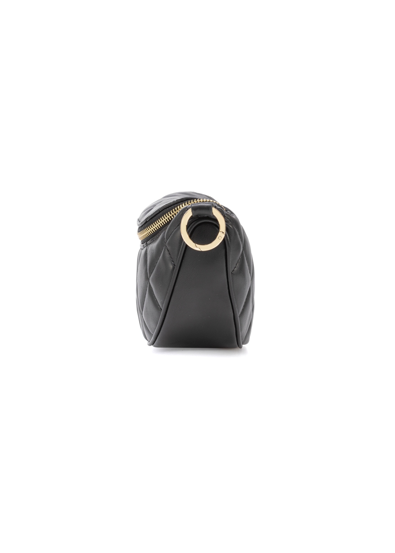 Black quilted women's handbag TOREC-1091-99(Z25), side product view on white background.