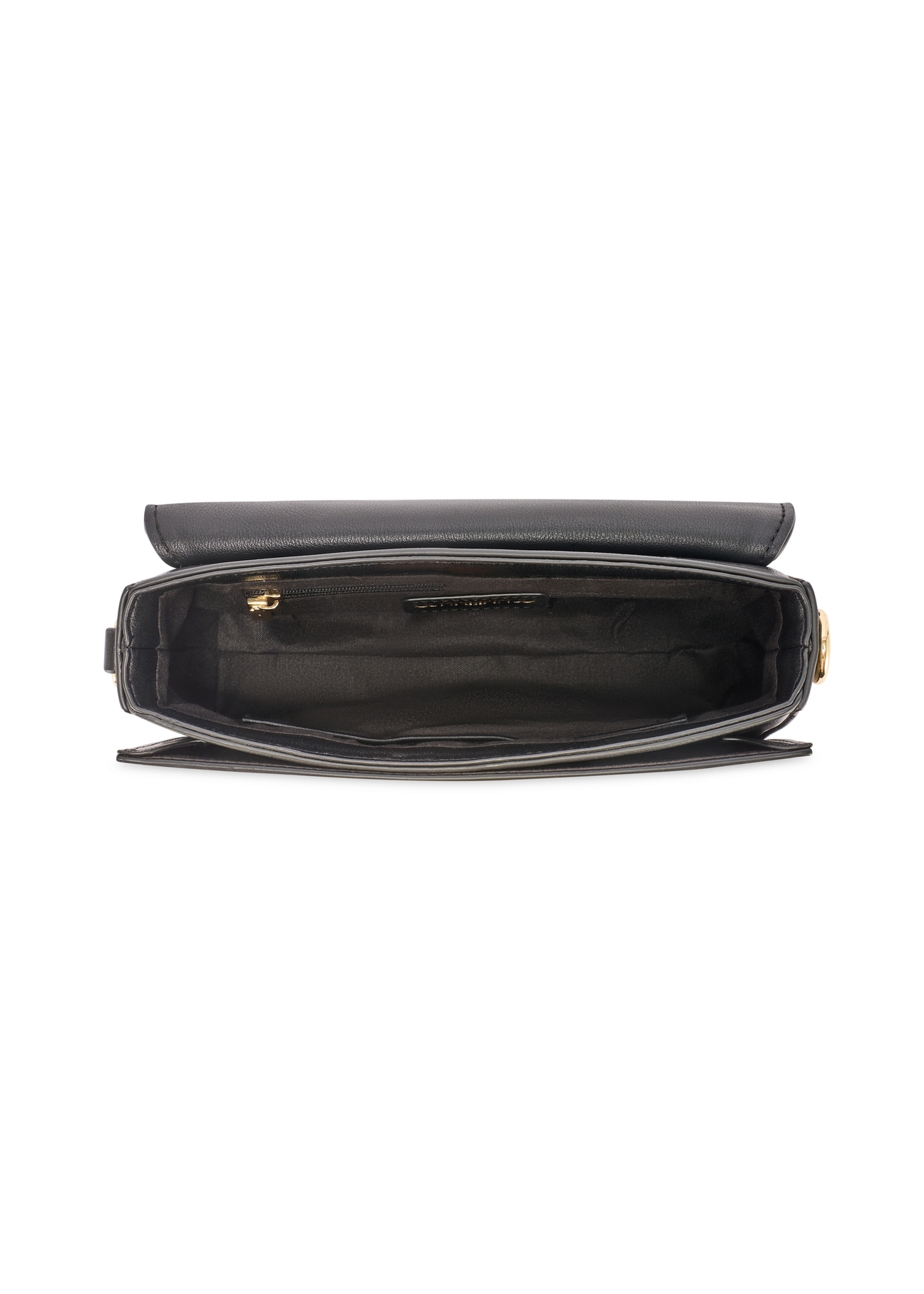 Small black women's handbag TOREC-1171-99(W26), product view inside on white background.