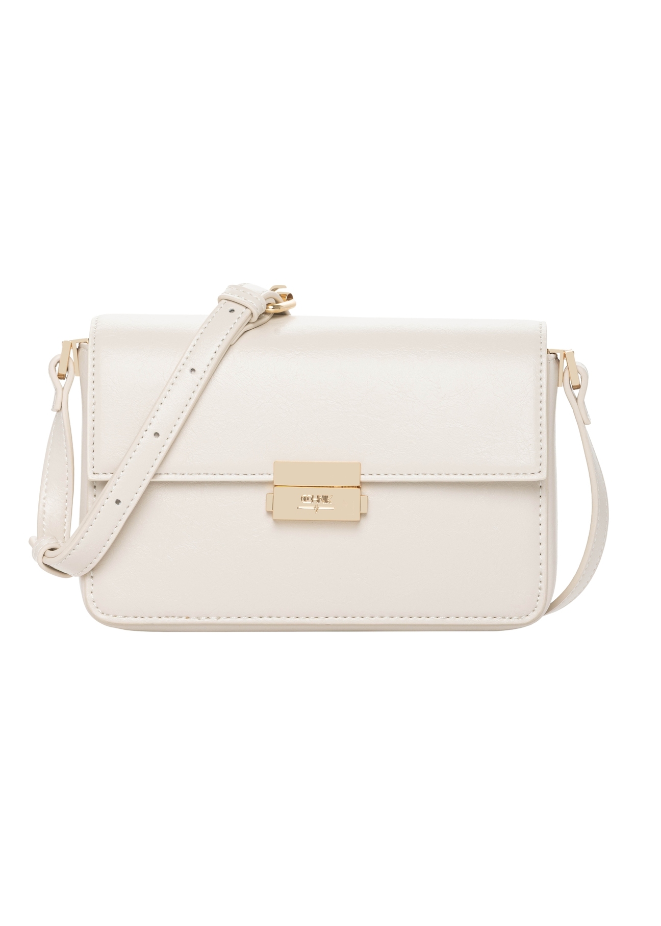 Elegant cream women's handbag TOREC-1251-0B(Z26). Front view on a white background.