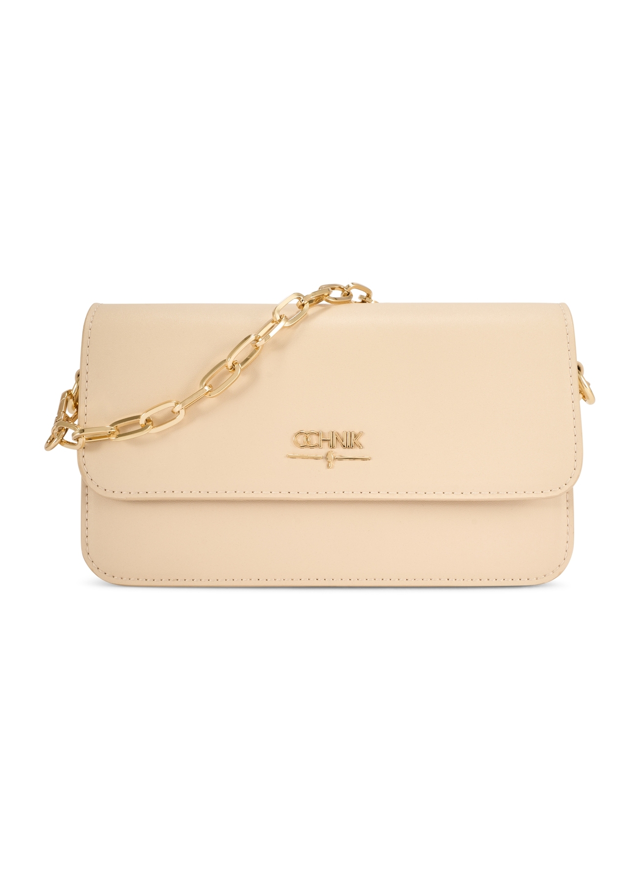 Small cream women's handbag TOREC-1171-0B(W26), product view from the front on a white background.-02