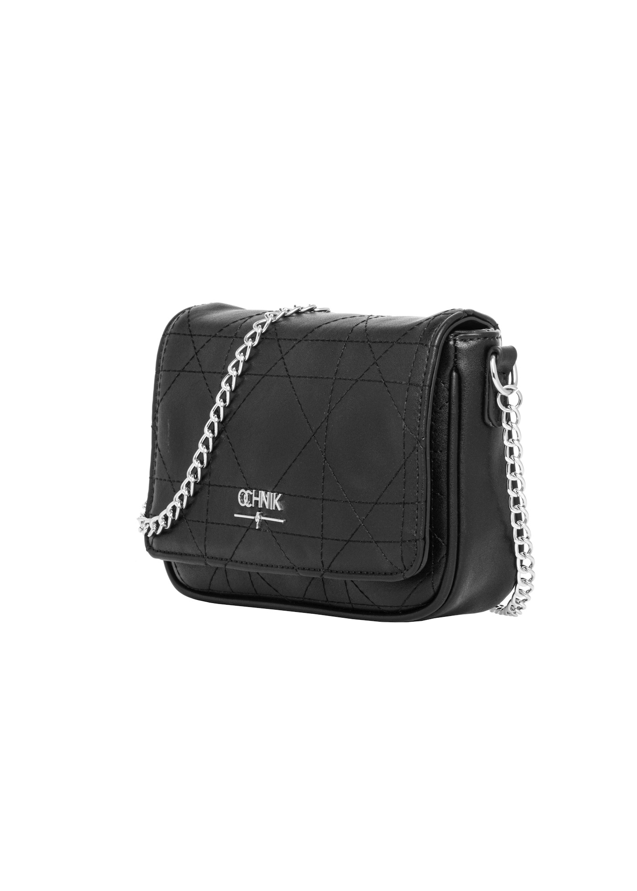 Black small messenger bag TOREC-1254-9P(Z26), diagonal product view on white background.