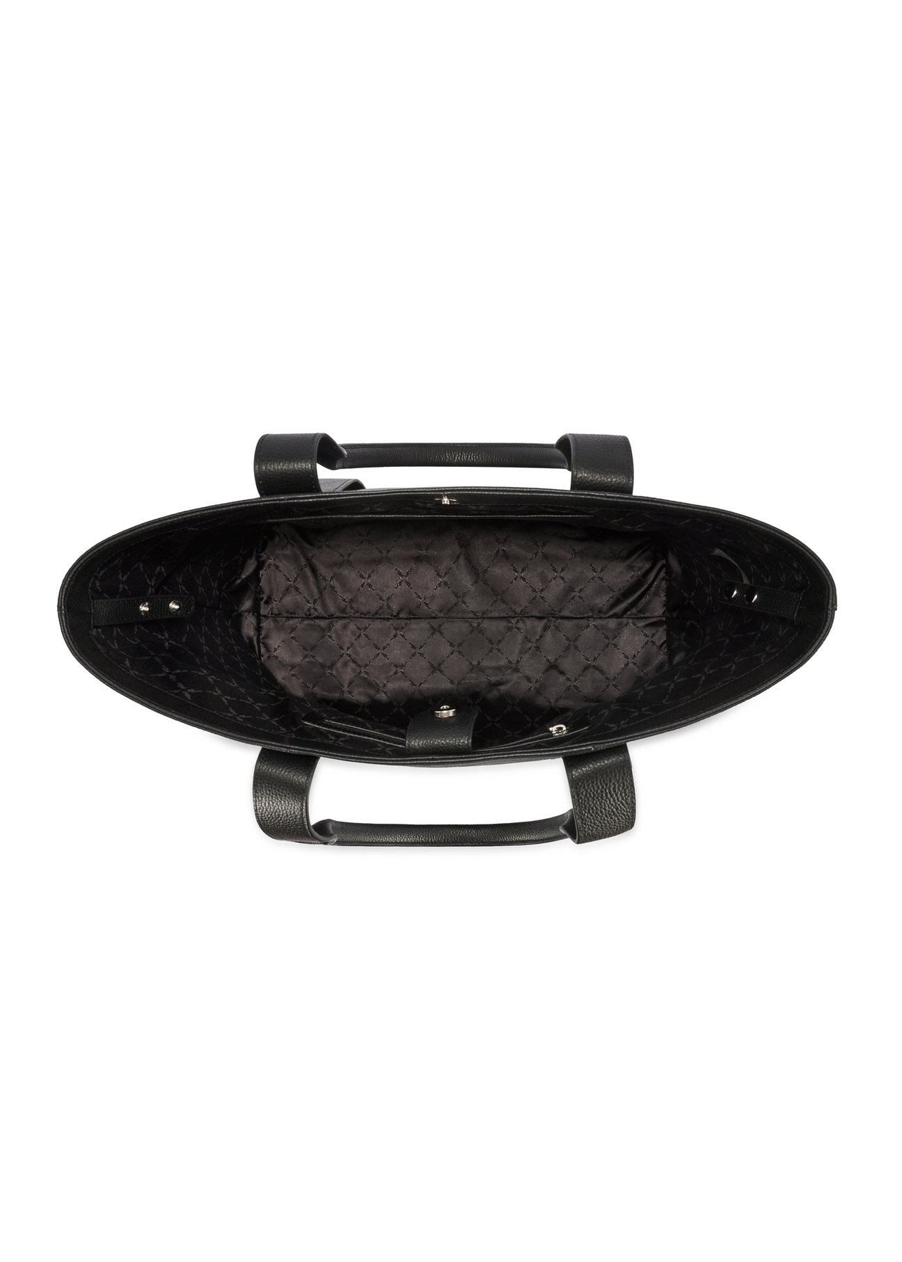 Black elegant women's shopper bag TORES-1200-99(Z25), product view from above on a white background.