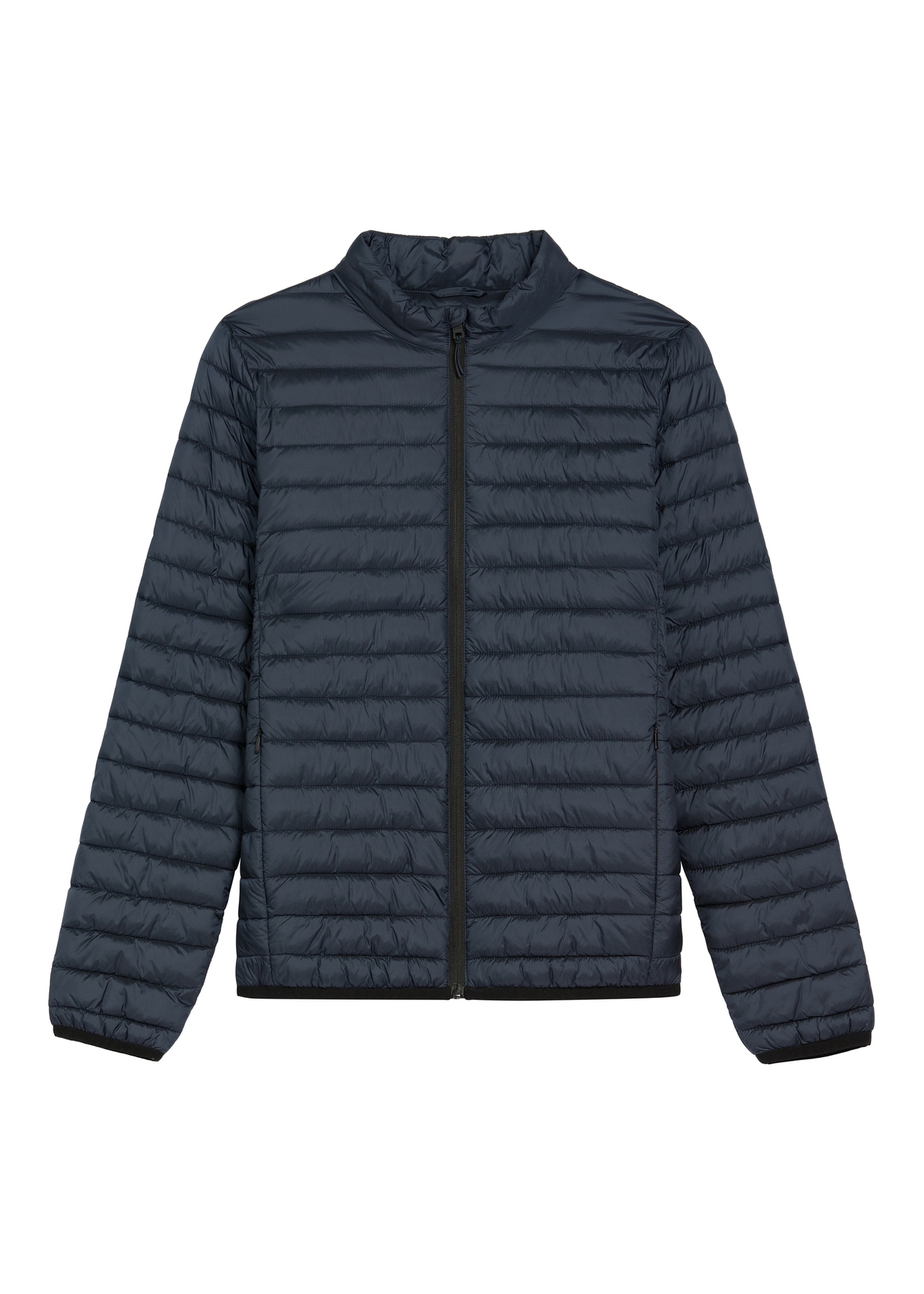 Navy blue men's quilted jacket KURMT-0421-7D(W26), front product view on white background.