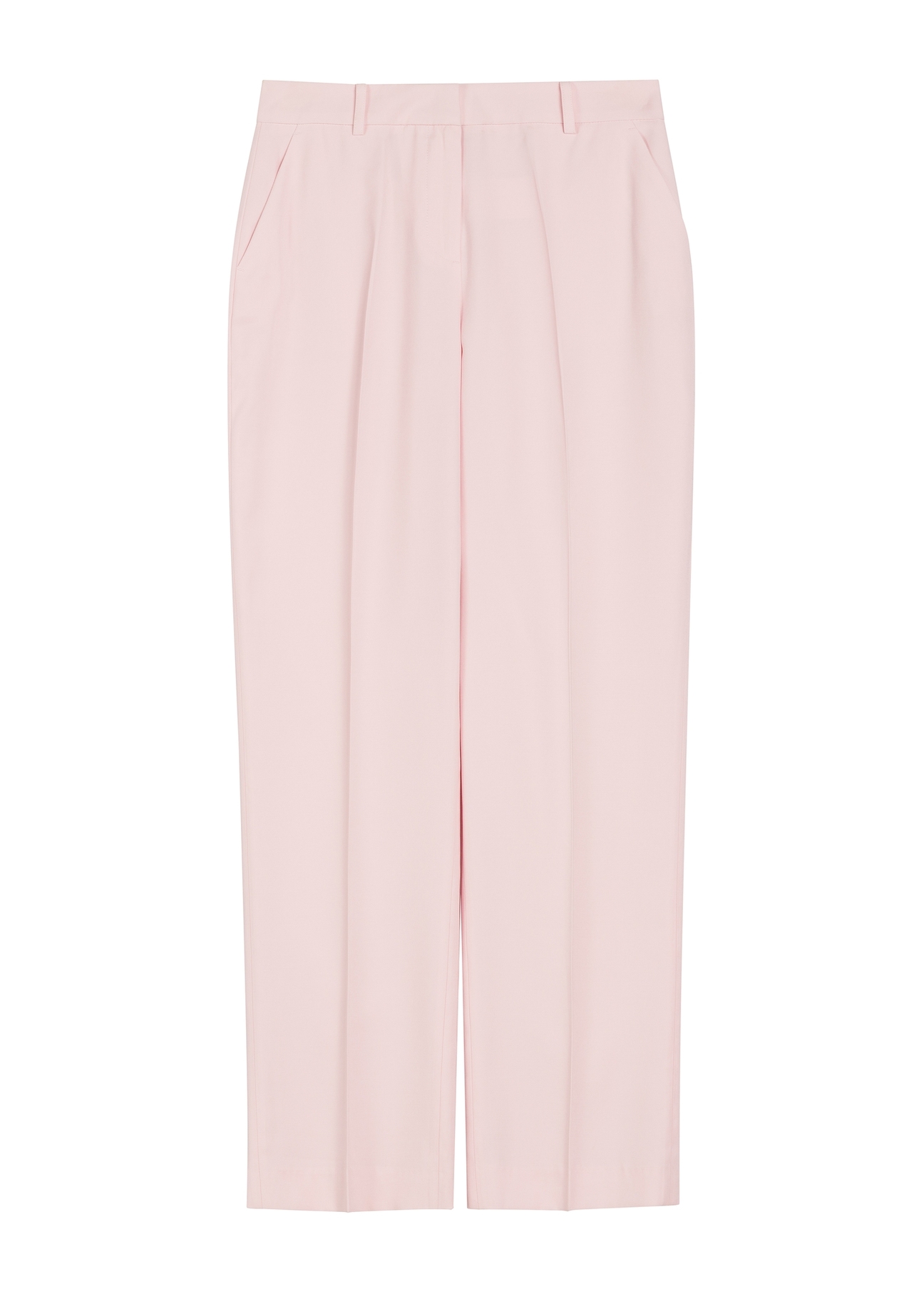 Light pink elegant women's trousers SPODT-0106A-5A(W26), front product view on white background.