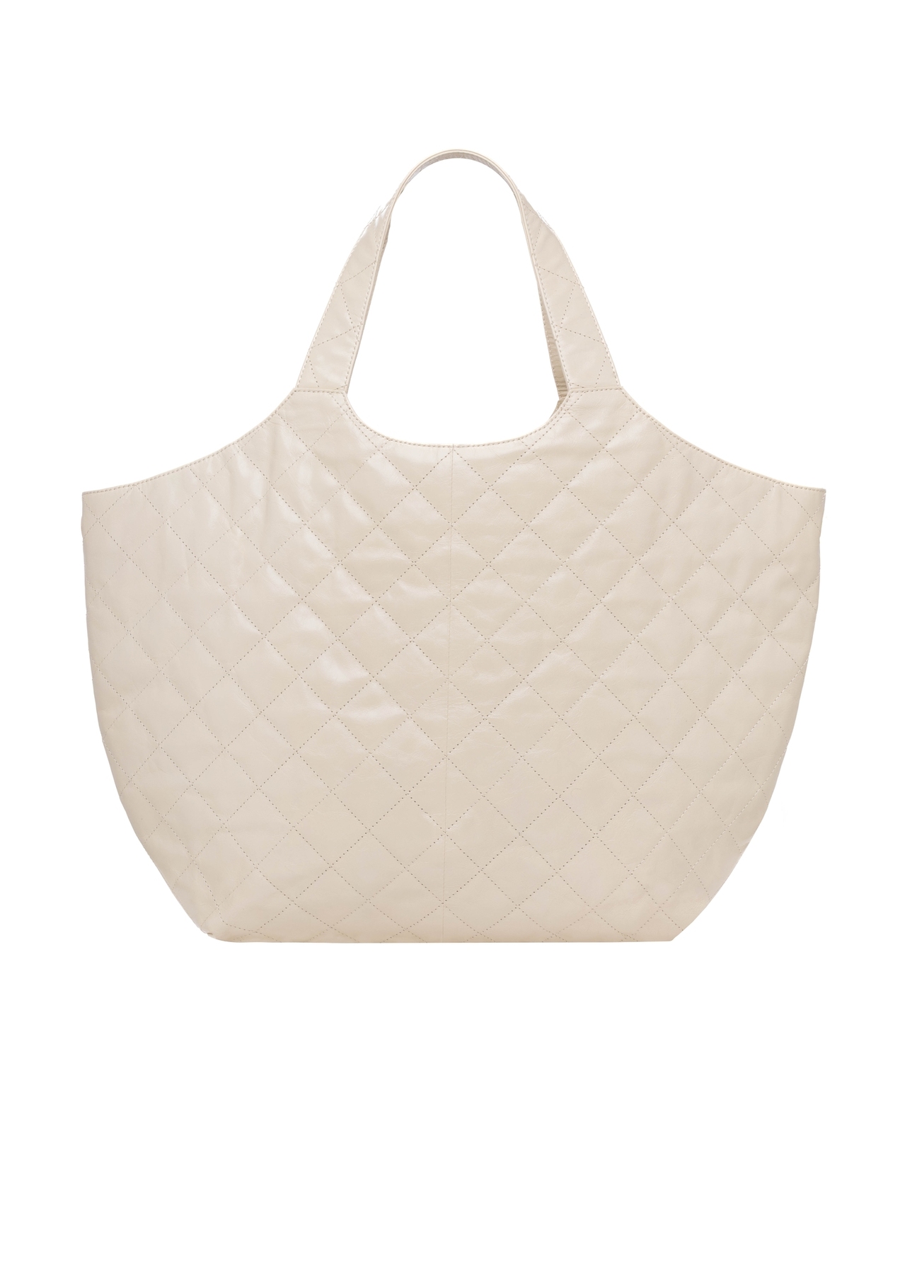Leather large quilted women's handbag TORES-1306-0B(W26), product view from the back on a white background.
