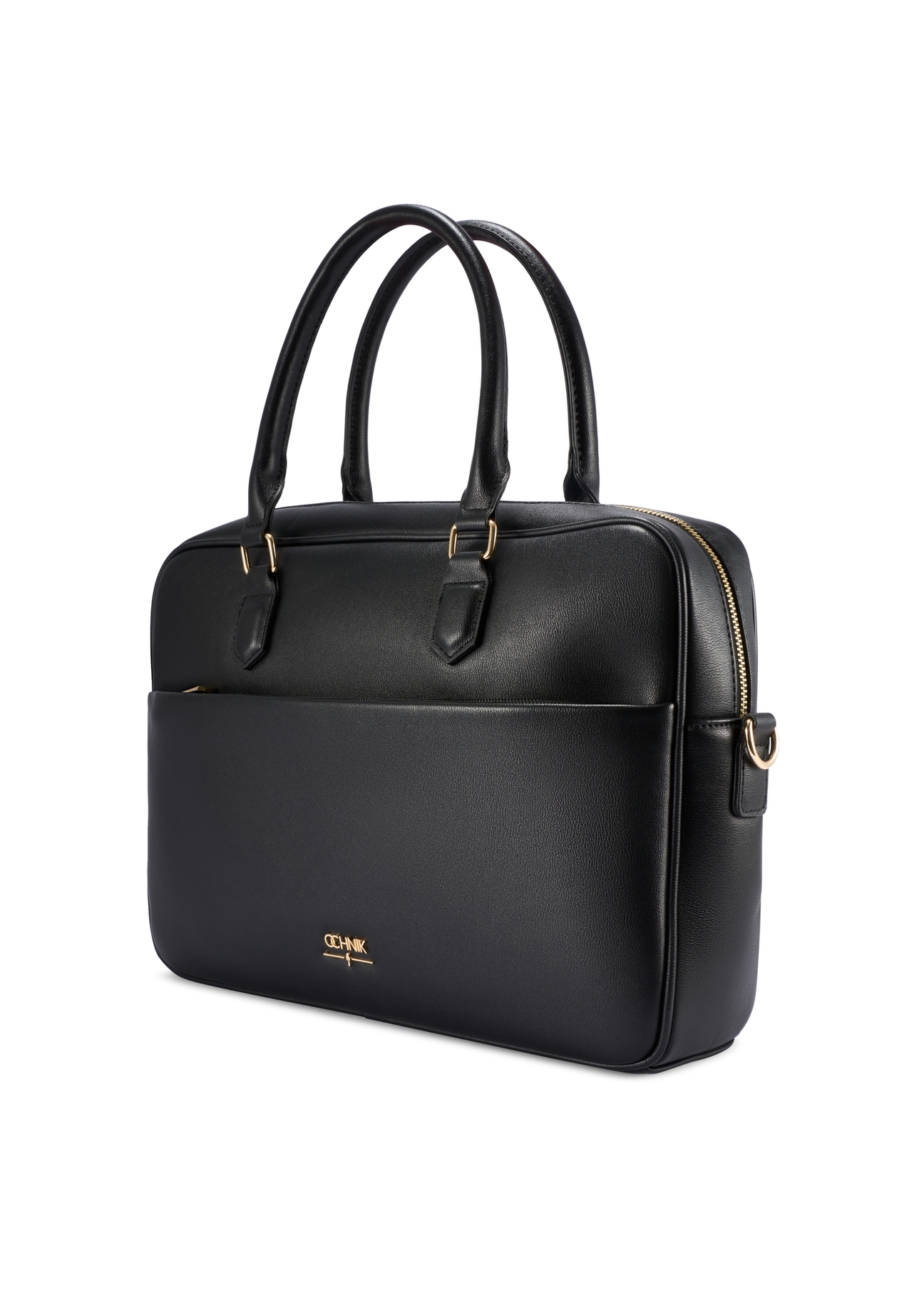 Black women's laptop bag TOREC-1209-99(W26) - diagonal product view, on a white background.