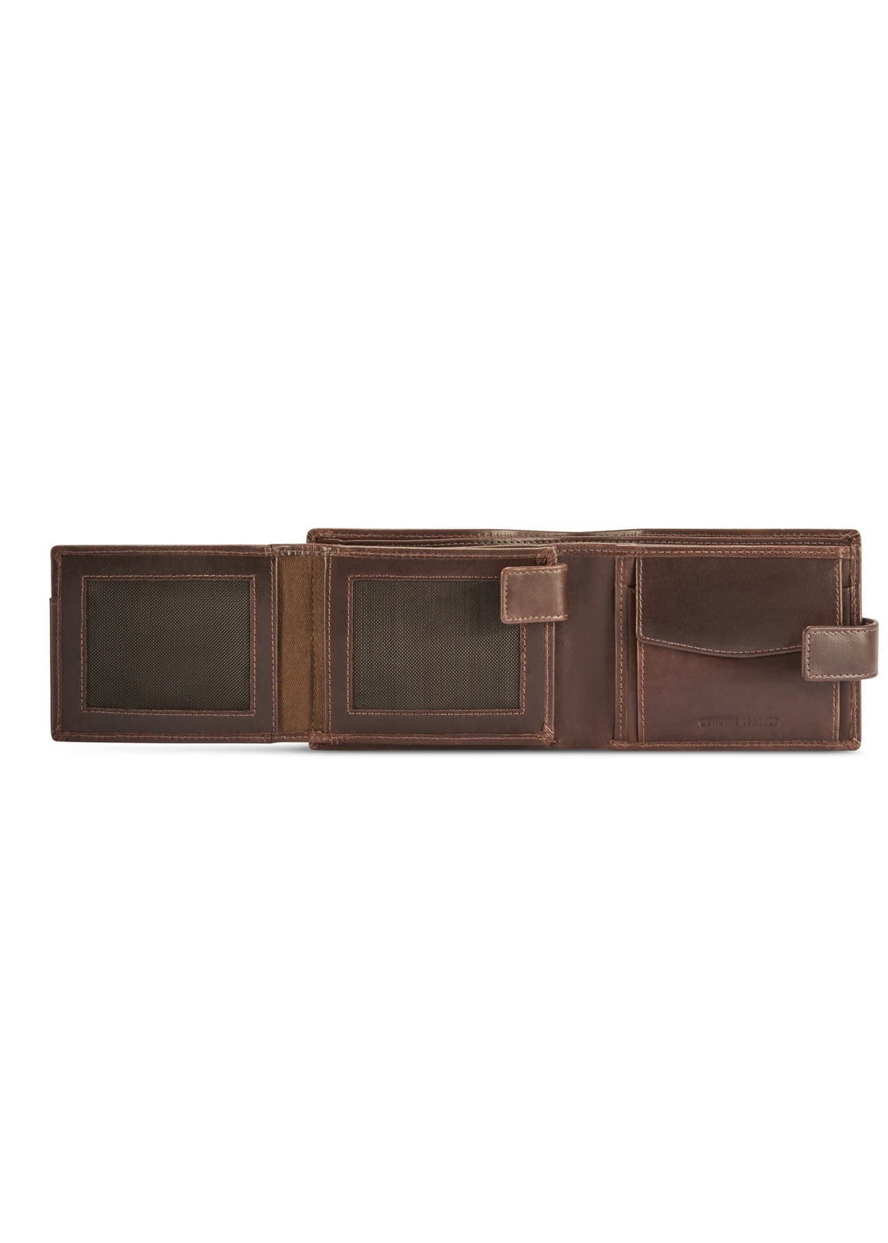 Brown leather men's wallet PORMS-0671-89(Z25), product view from the inside on a white background.-02