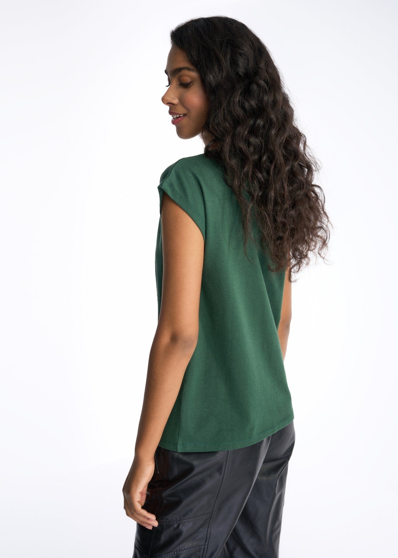 Green Women's Chest T-Shirt TSHDT-0099-54(Z22)-04