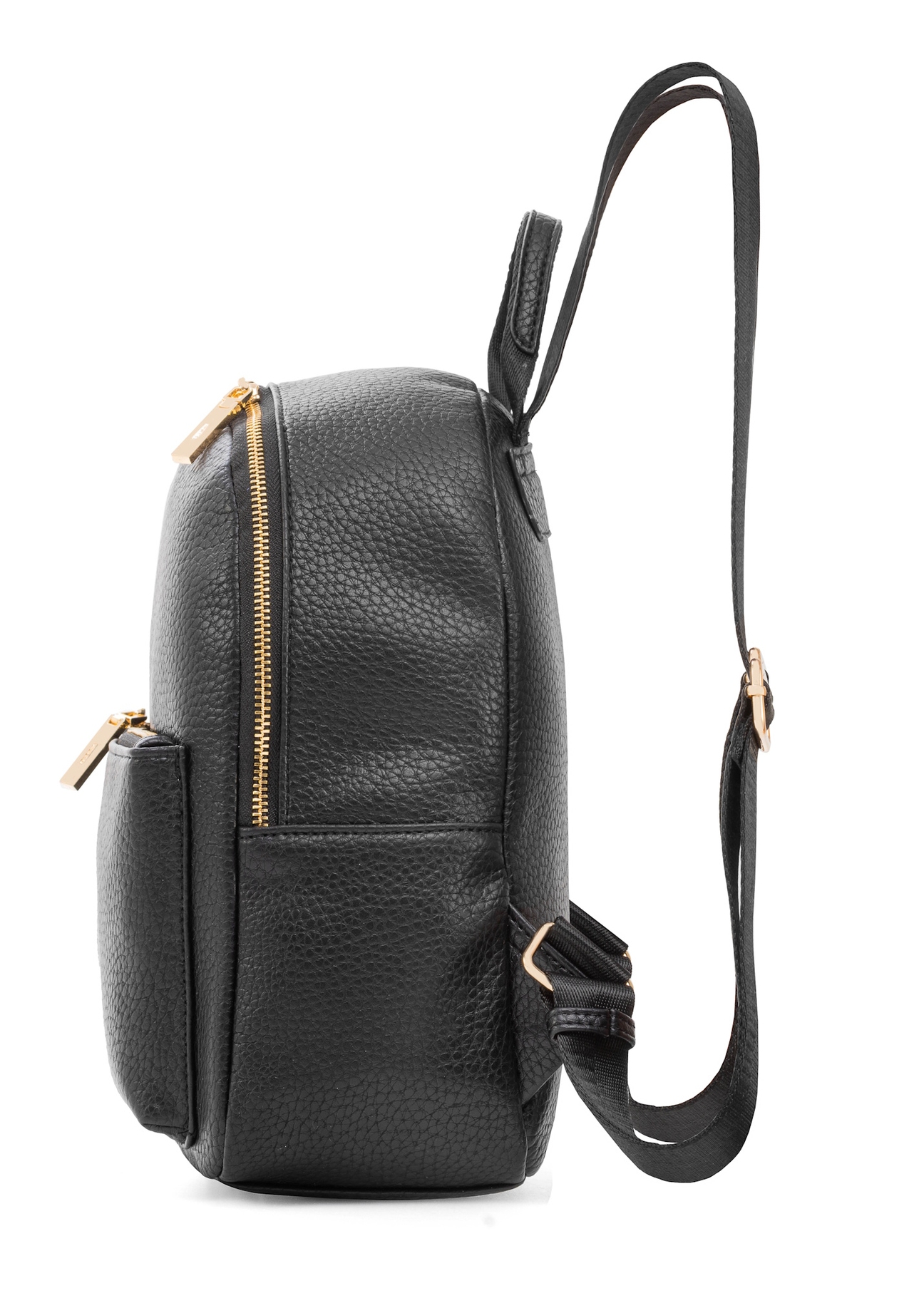 Black women's backpack TOREC-0996A-99(Z25), side product view on white background.