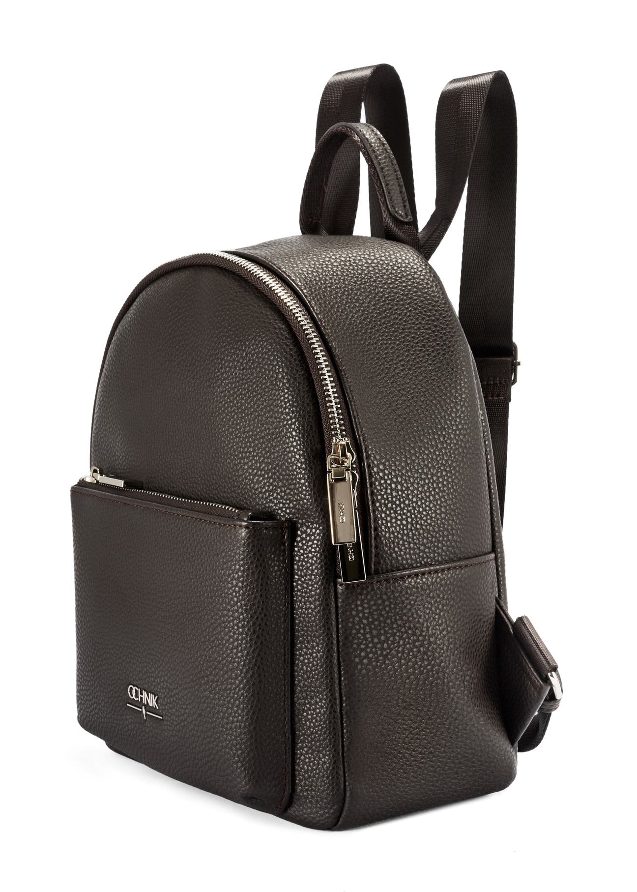 Dark brown women's backpack TOREC-0996A-89(Z25), diagonal product view on white background.
