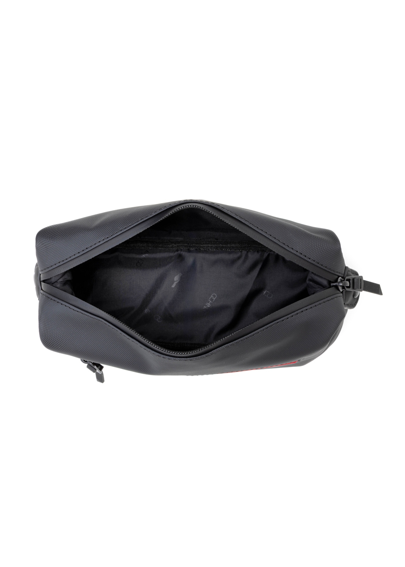 Black men's cosmetic bag TORMN-0397-9J(W26), product view inside on white background.