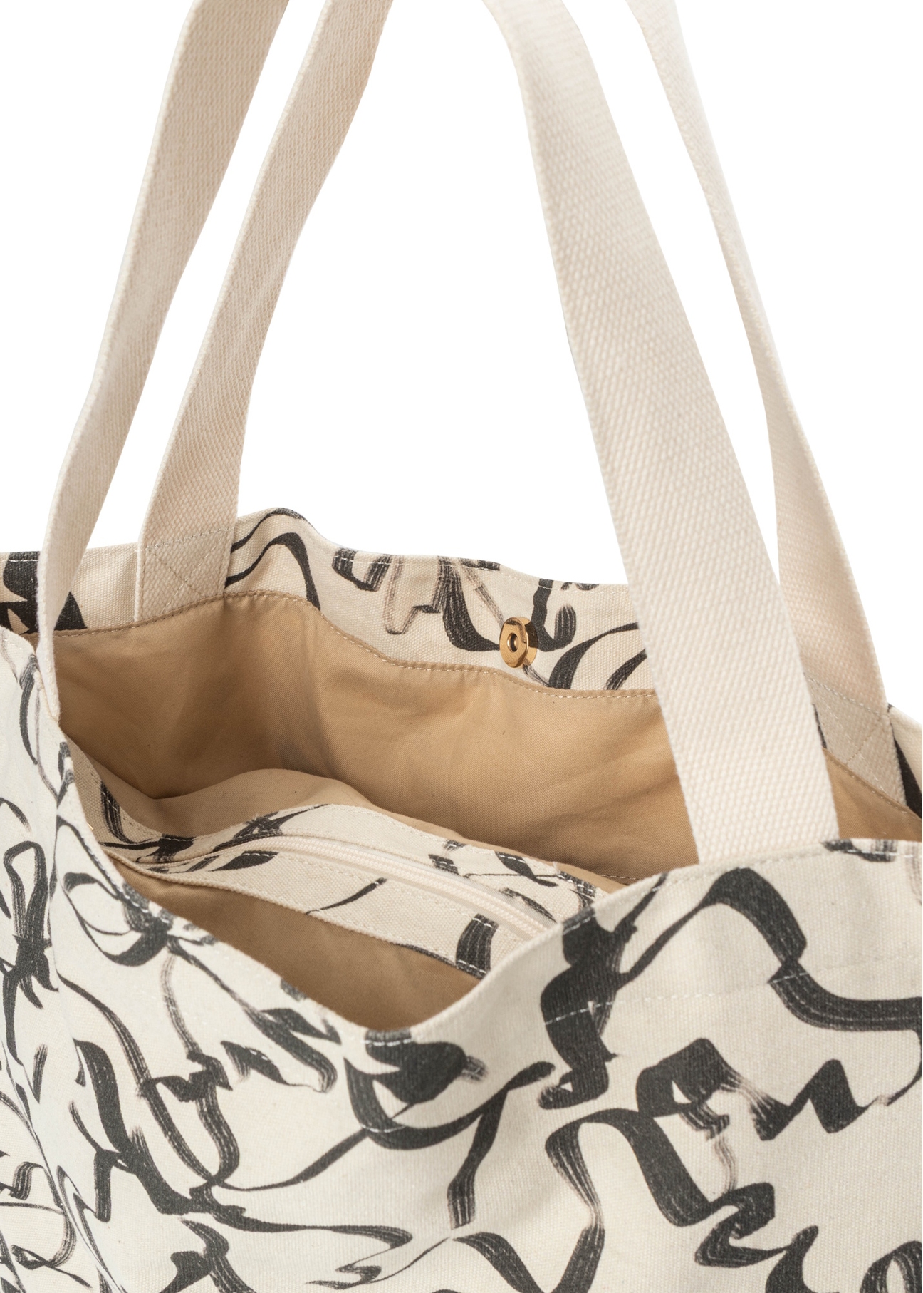 Women's cotton bag with flowers TOREN-0289-1P(W26), close-up of the product detail on a white background.