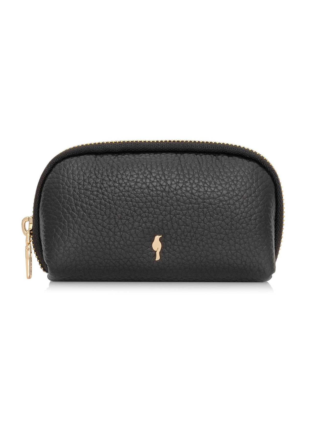 Small black women's leather wallet PORES-0905G-99(Z25) - front product view on white background.