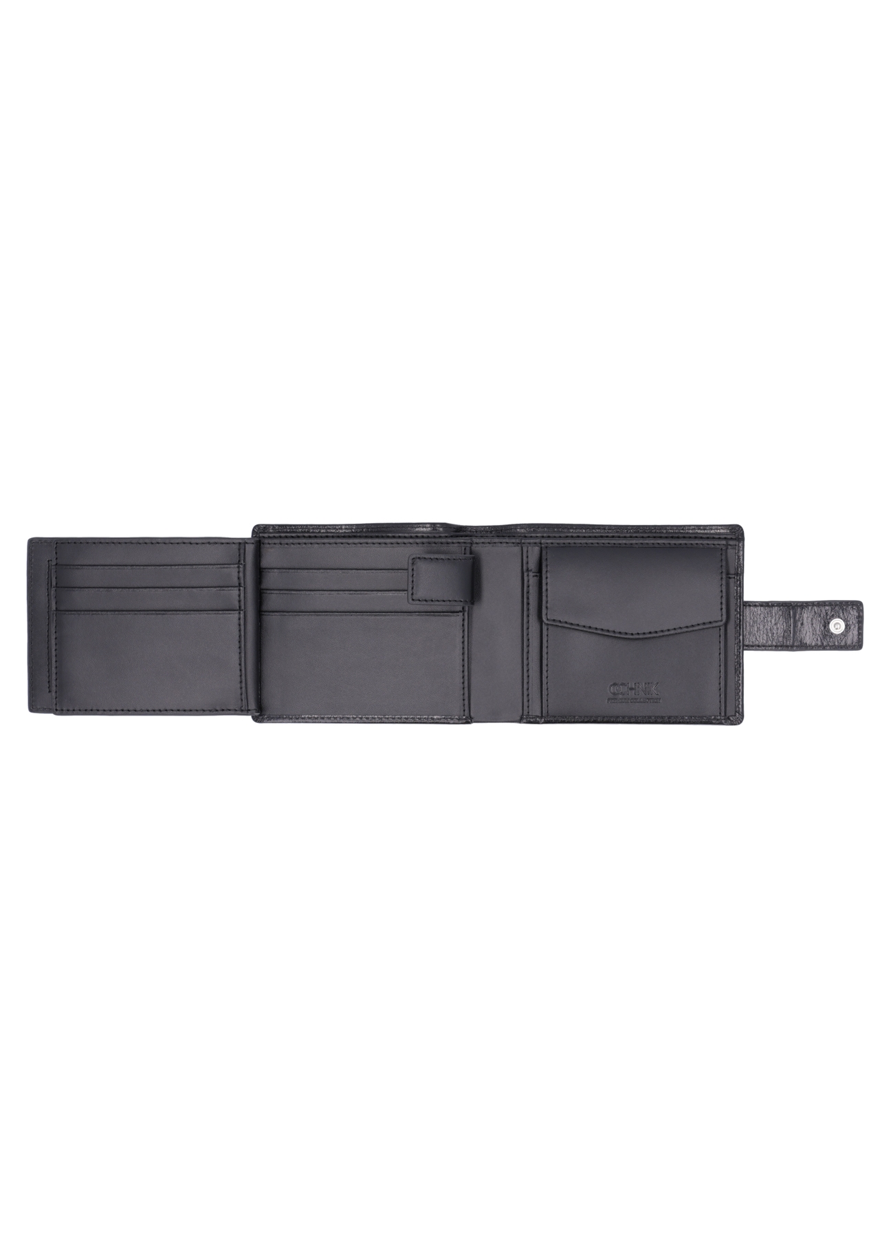 Black men's leather wallet PORMS-0731-99(Z26), product view inside on white background.