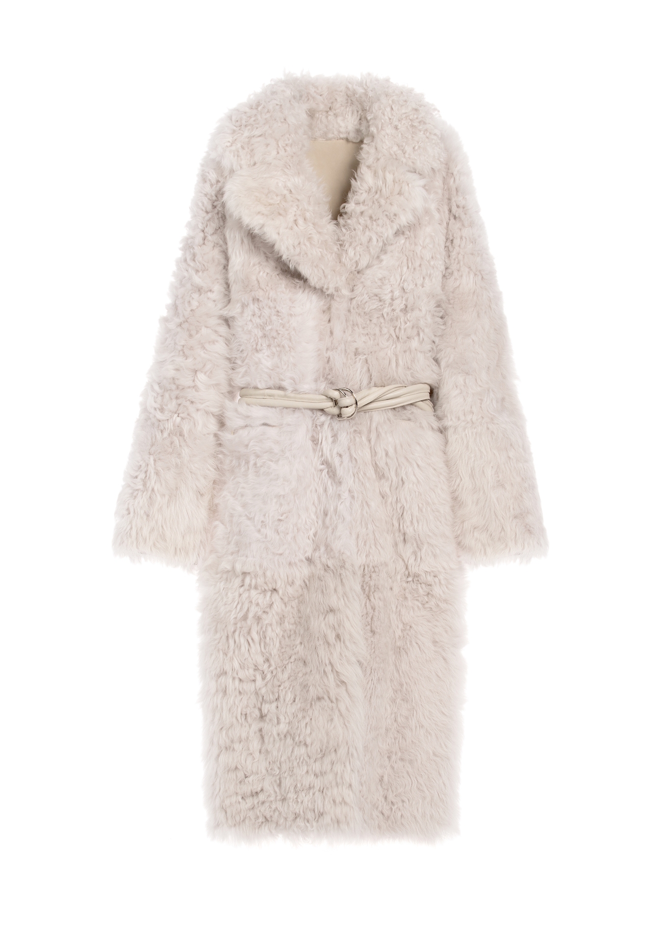 Cream double-sided women's sheepskin coat KOZDS-0091-1394(Z25)