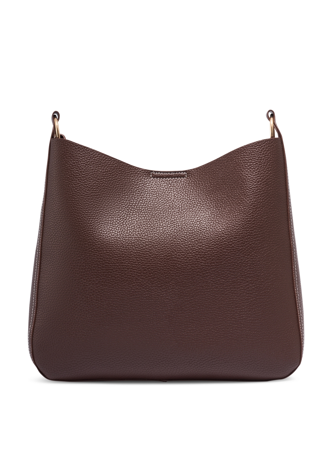 Brown women's hobo bag TOREC-1257-1H(Z26), product view from the back on a white background.