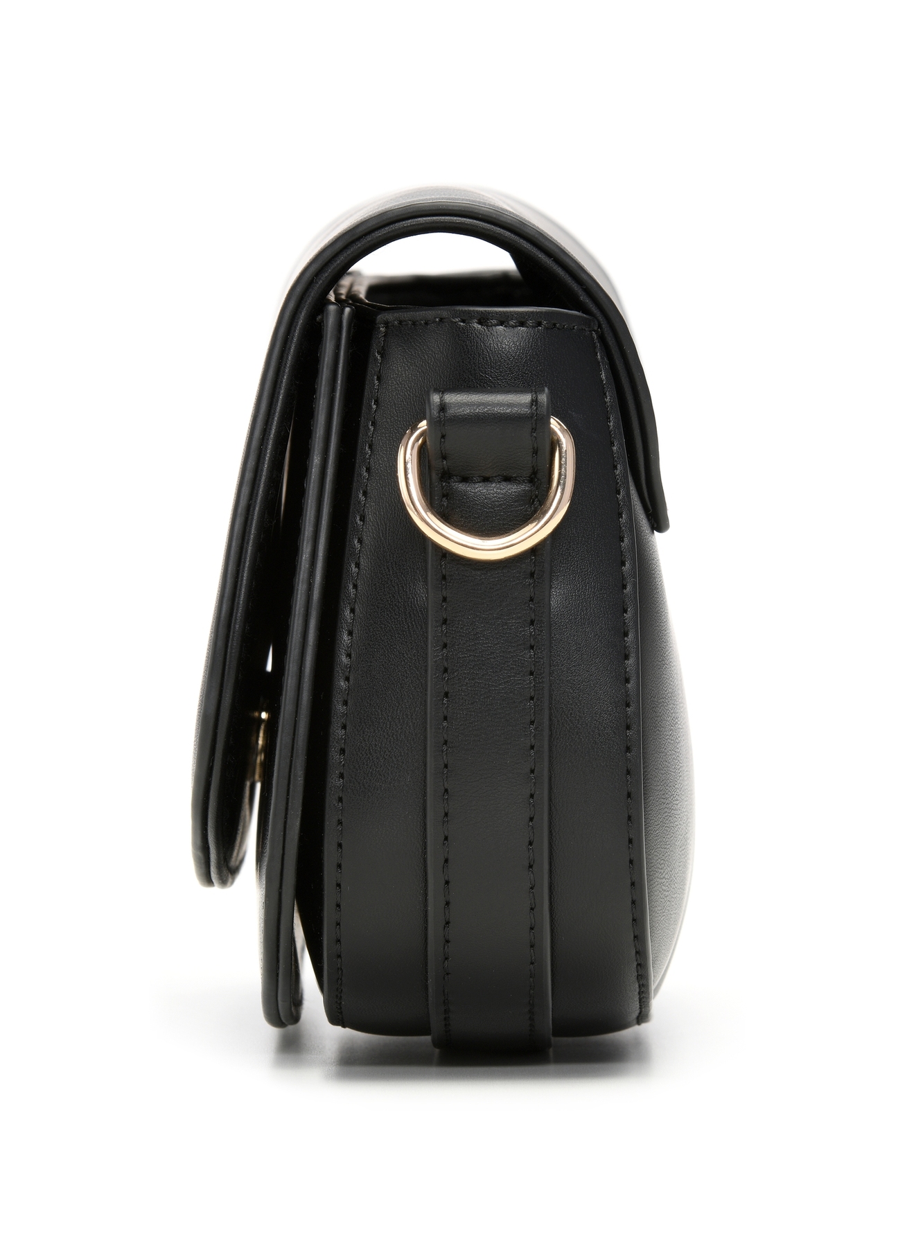 Small black women's handbag TOREC-1264-99(Z26), product view from the side on a white background.