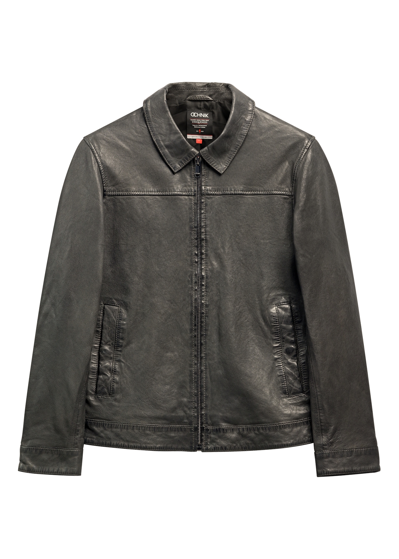 Graphite men's leather jacket KURMS-0419-9D(Z26)