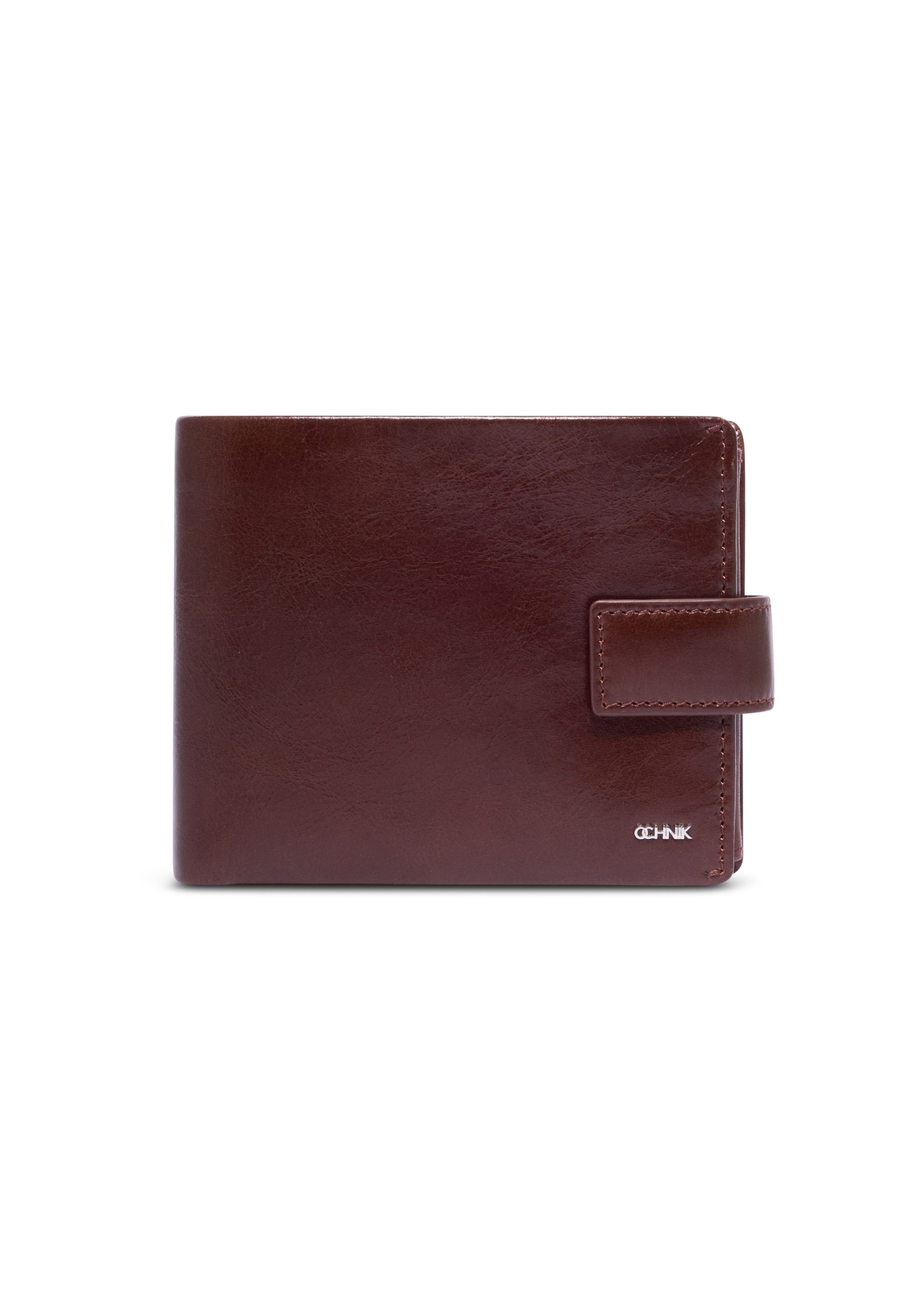 Light brown men's leather wallet PORMS-0731-1G(Z26), product view from the front on a white background.