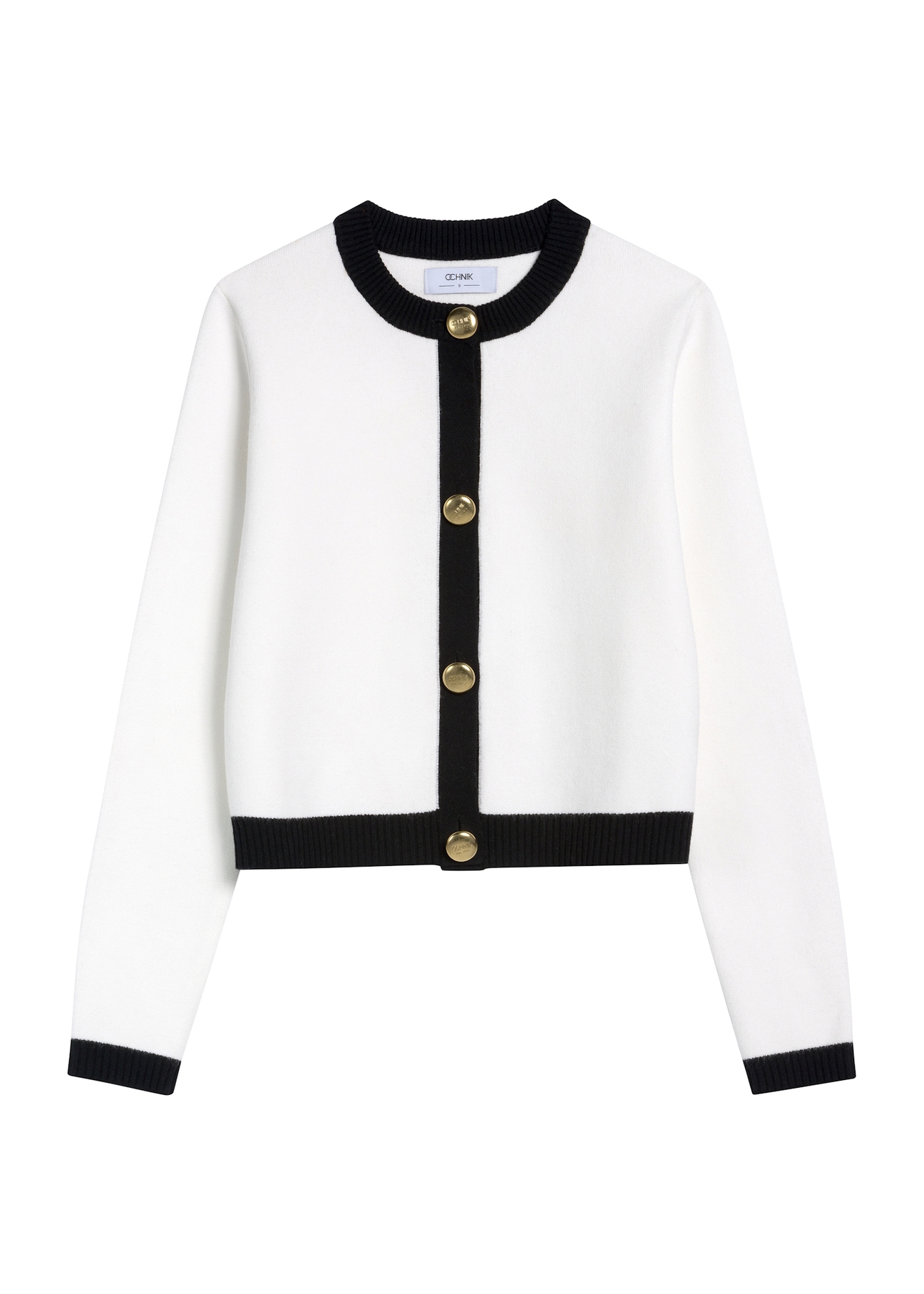 White women's cardigan KARDT-0053-12(Z25), product view from the front on a white background.