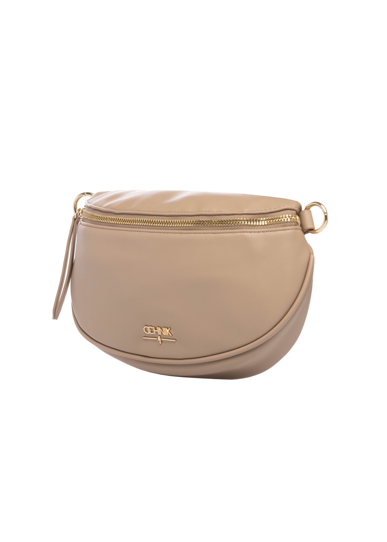 Beige women's waist bag TOREC-1191-1B(W26), diagonal product view on a white background.