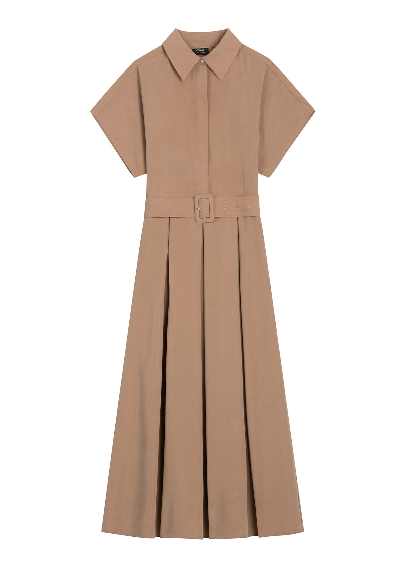 Modal midi shirt dress SUKDT-0283-1D(W26), front product view, isolated on white background.