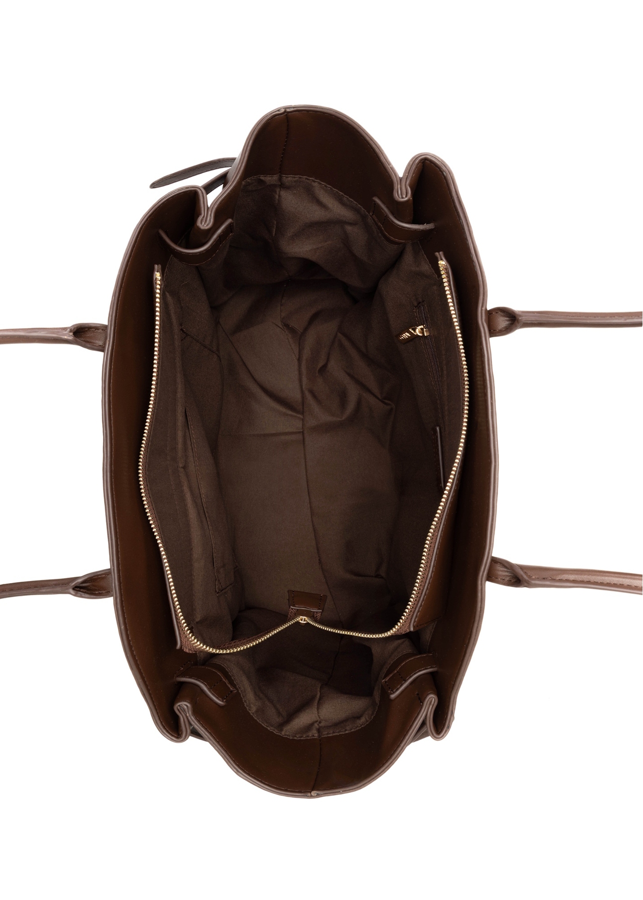 Large brown women's handbag TOREC-1135-1H(W26), product view inside on white background.