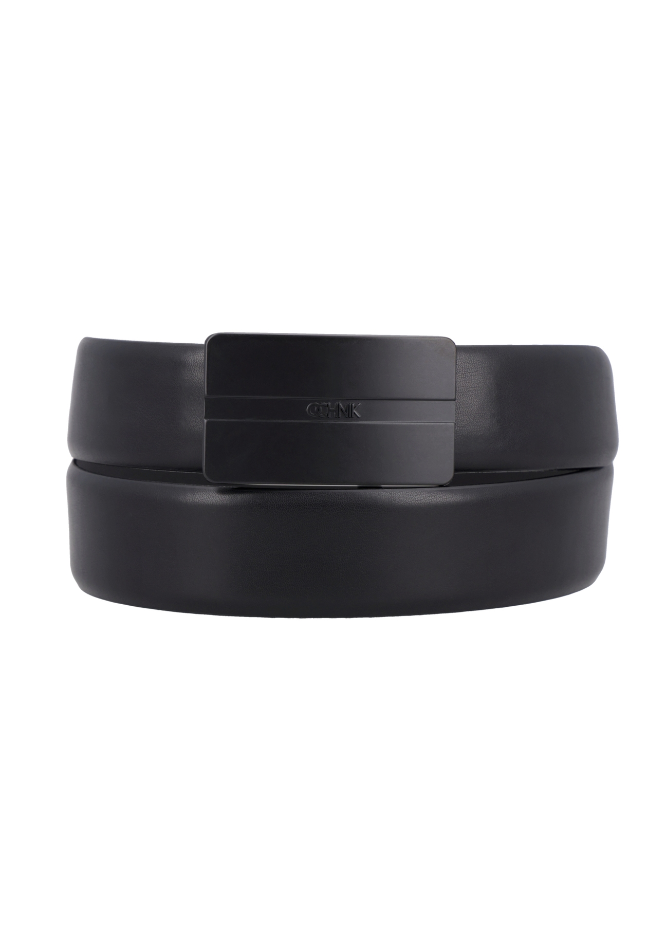 Men's black leather belt PASMS-0291-99(Z26)