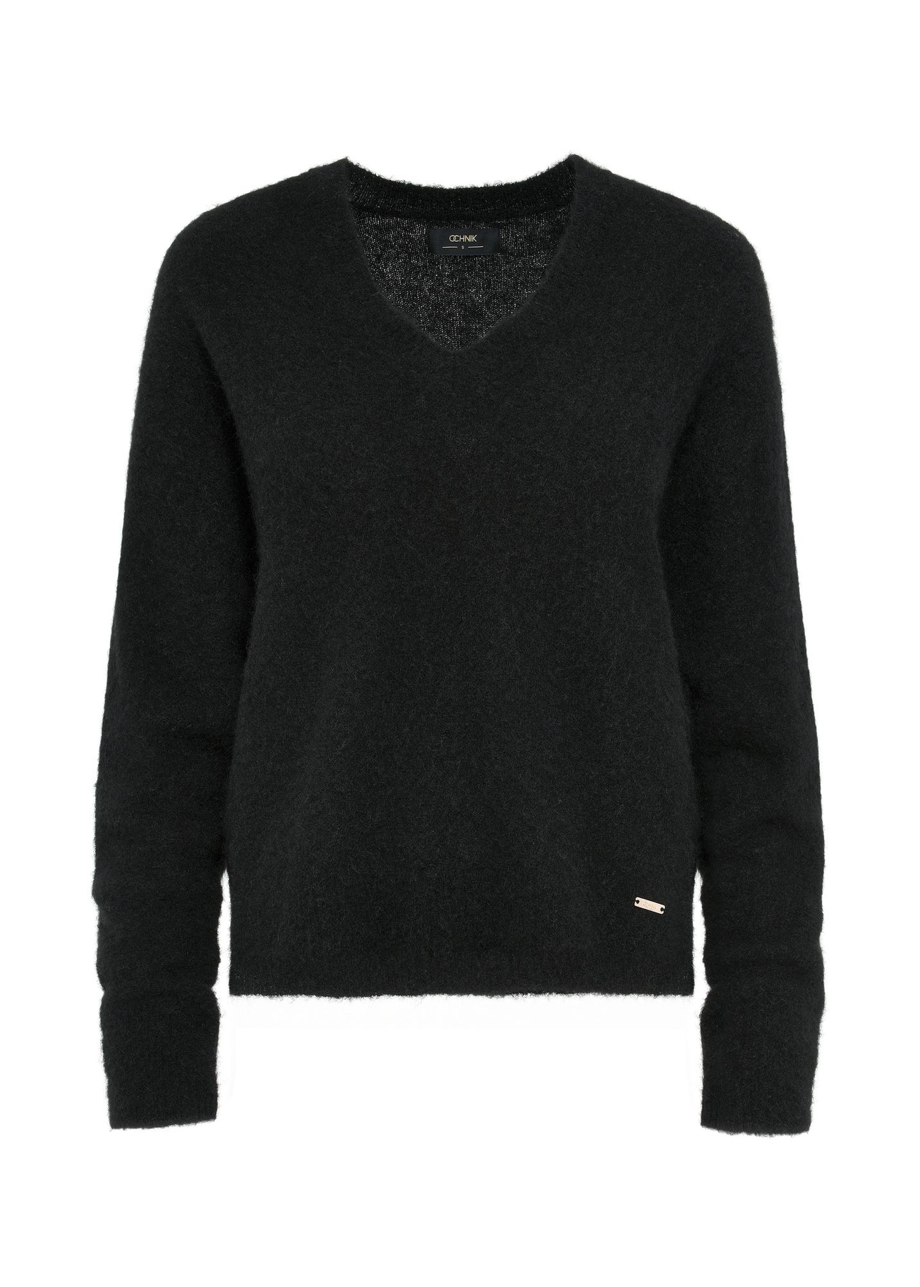Black woolen women's sweater SWEDT-0215-99(Z24)-04