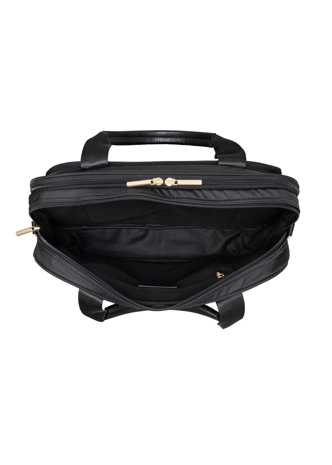 Black laptop bag TOREN-0352-99(Z26), product view inside on white background.