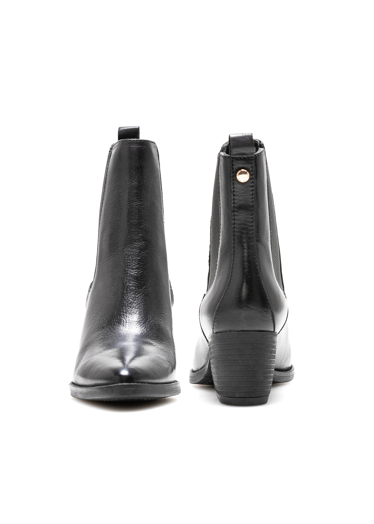 Women's leather Chelsea boots with a block heel BUTYD-1184-99(Z25)