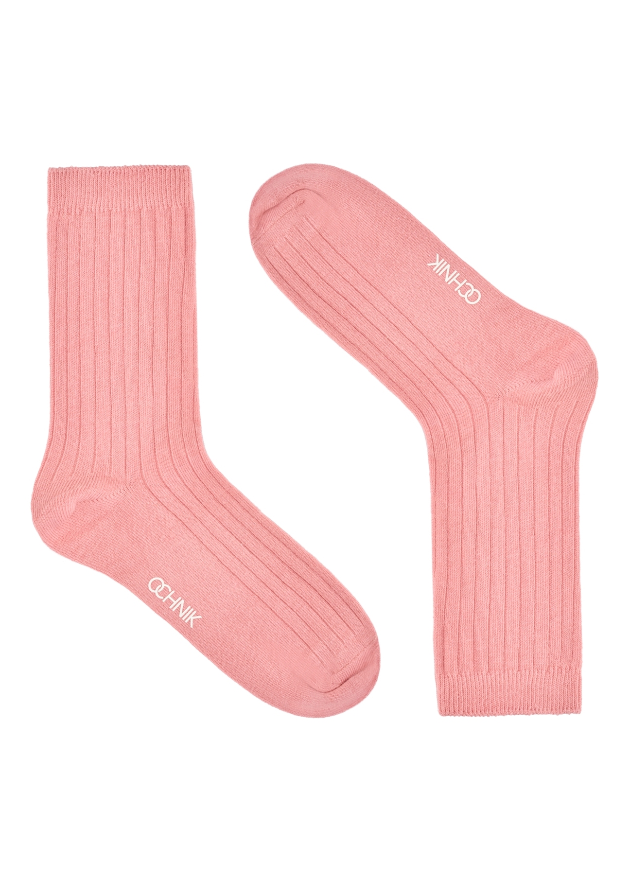 Set of long ribbed women's socks ZESDT-0045-00(W26) - front product view, on white background.