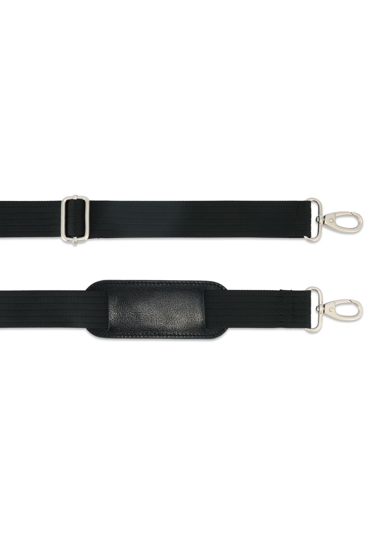 Men's leather briefcase TORMS-0478-99(Z25), close-up of the product's detachable strap, view on a white background.