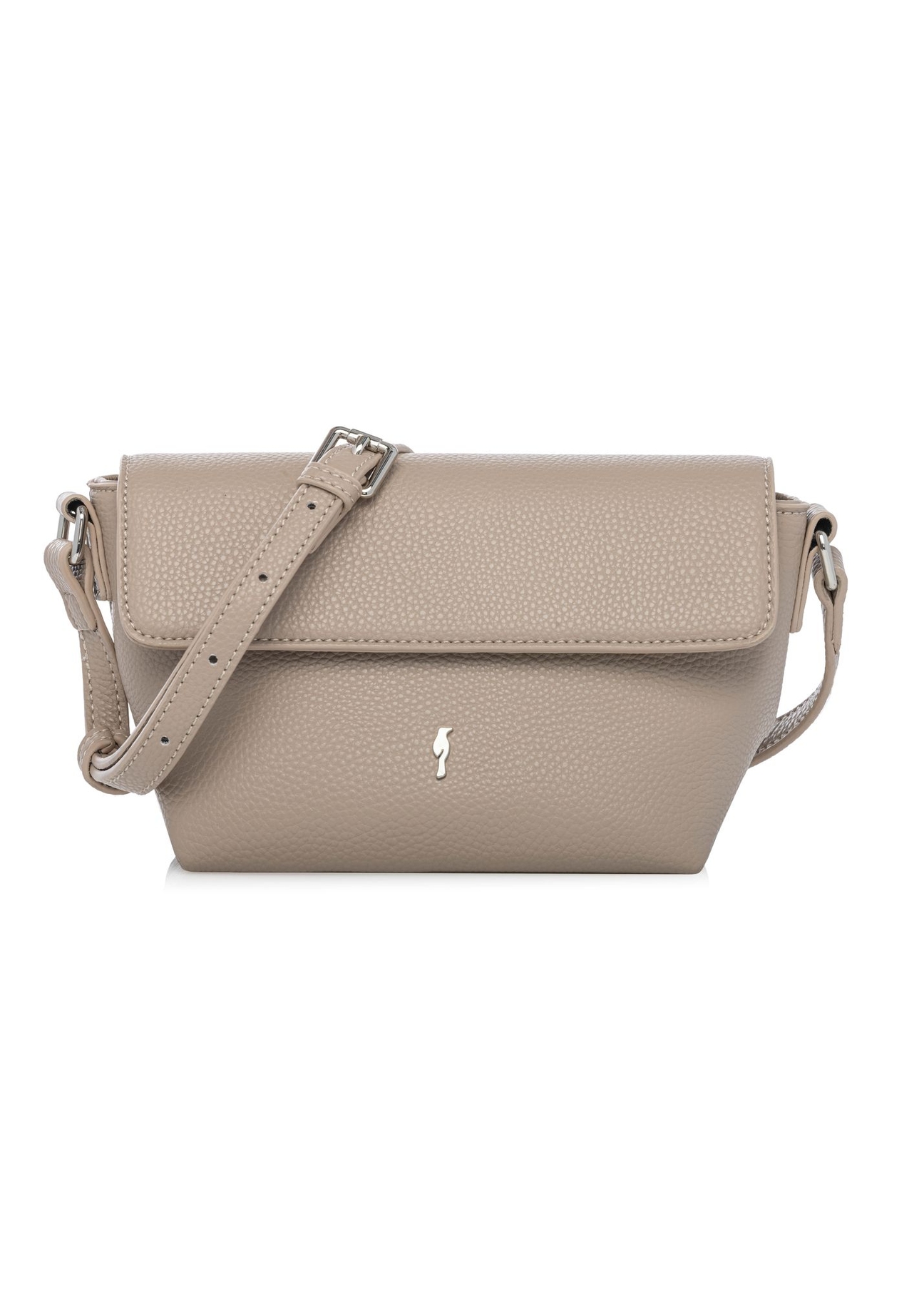 Beige small women's shoulder bag TOREC-0916-1A(W26) - front product view, on white background.