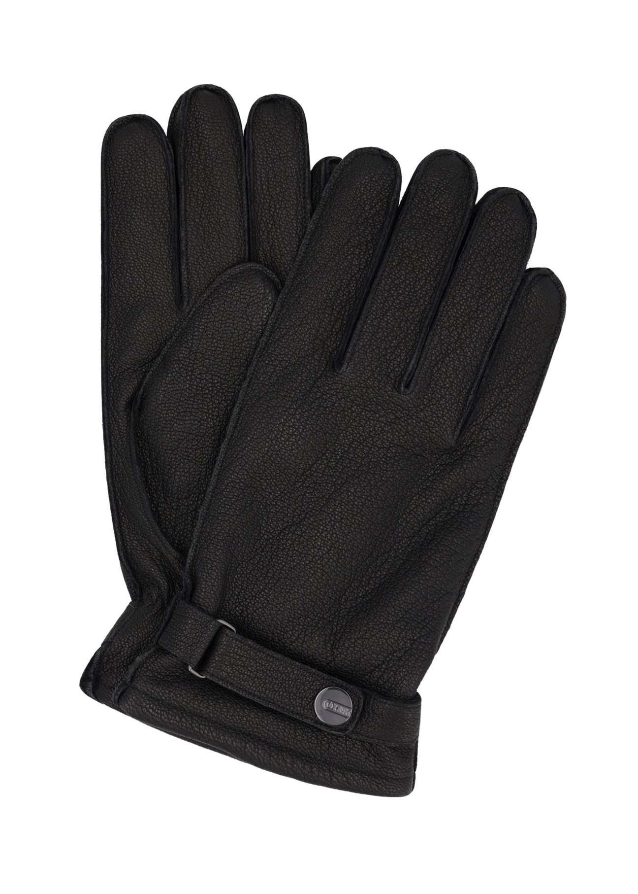 Men's leather gloves with wool lining REKMS-0092-9I(Z26), front product view on white background.