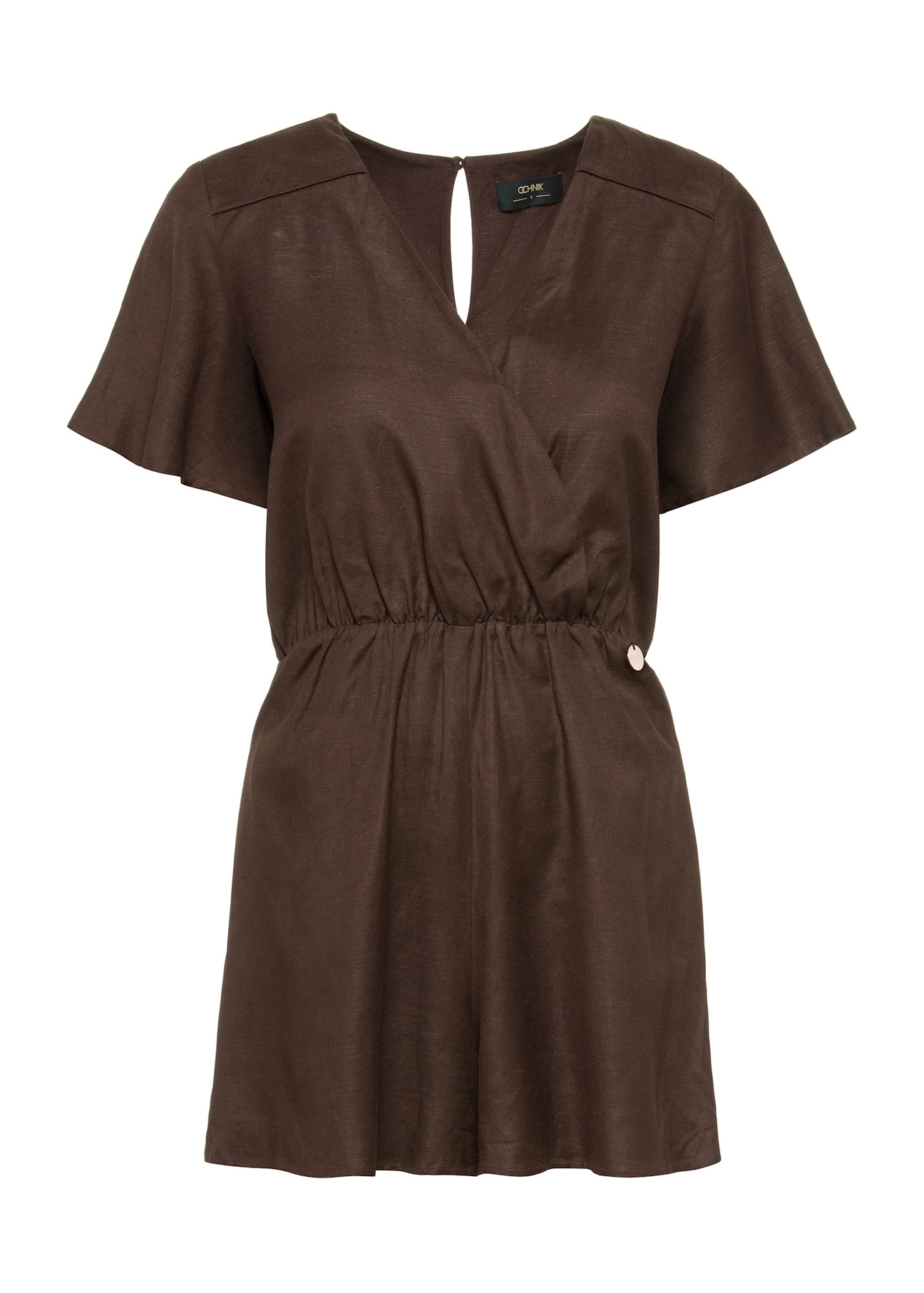 Brown short women's jumpsuit KOBDT-0008-89(W25)-04