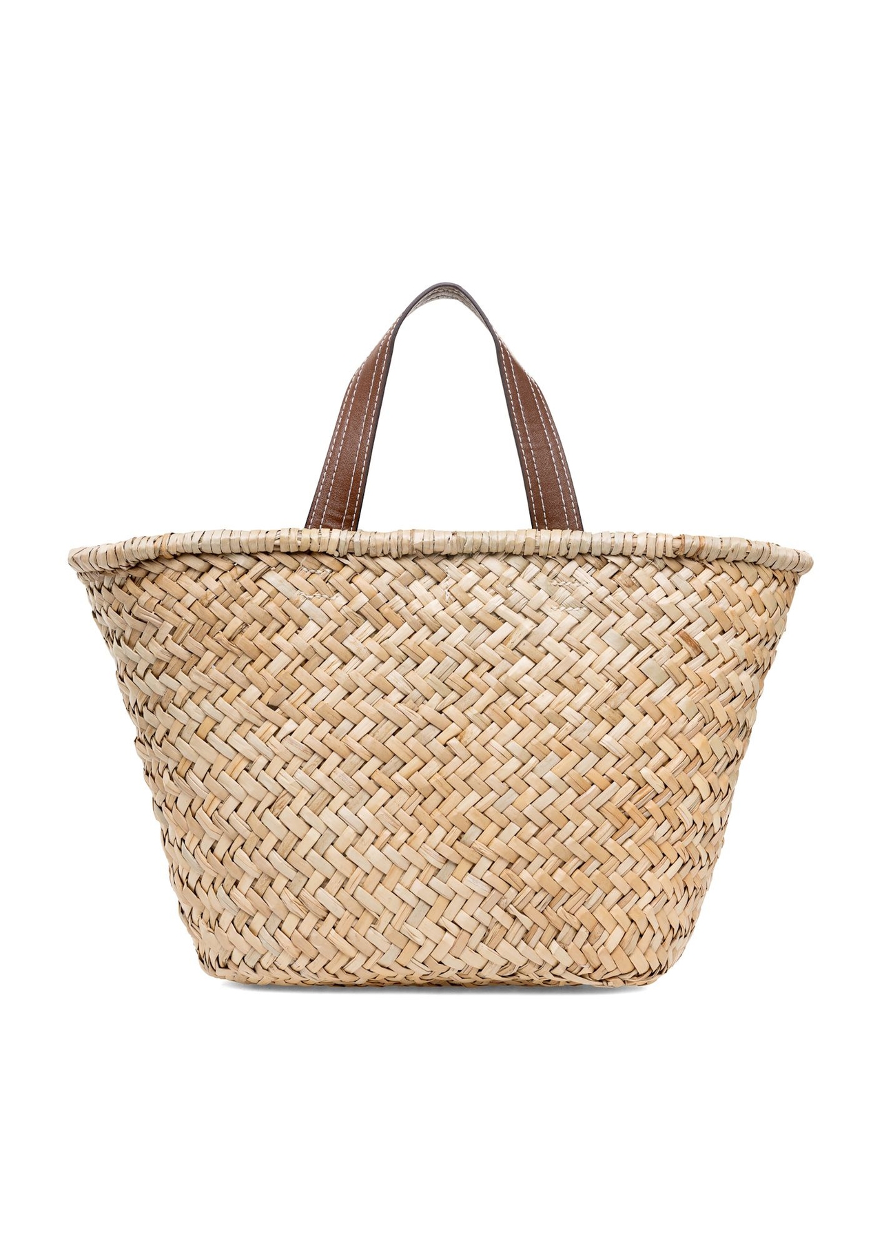 Straw women's basket bag TOREC-0945A-25(W25), product view from the back on a white background.