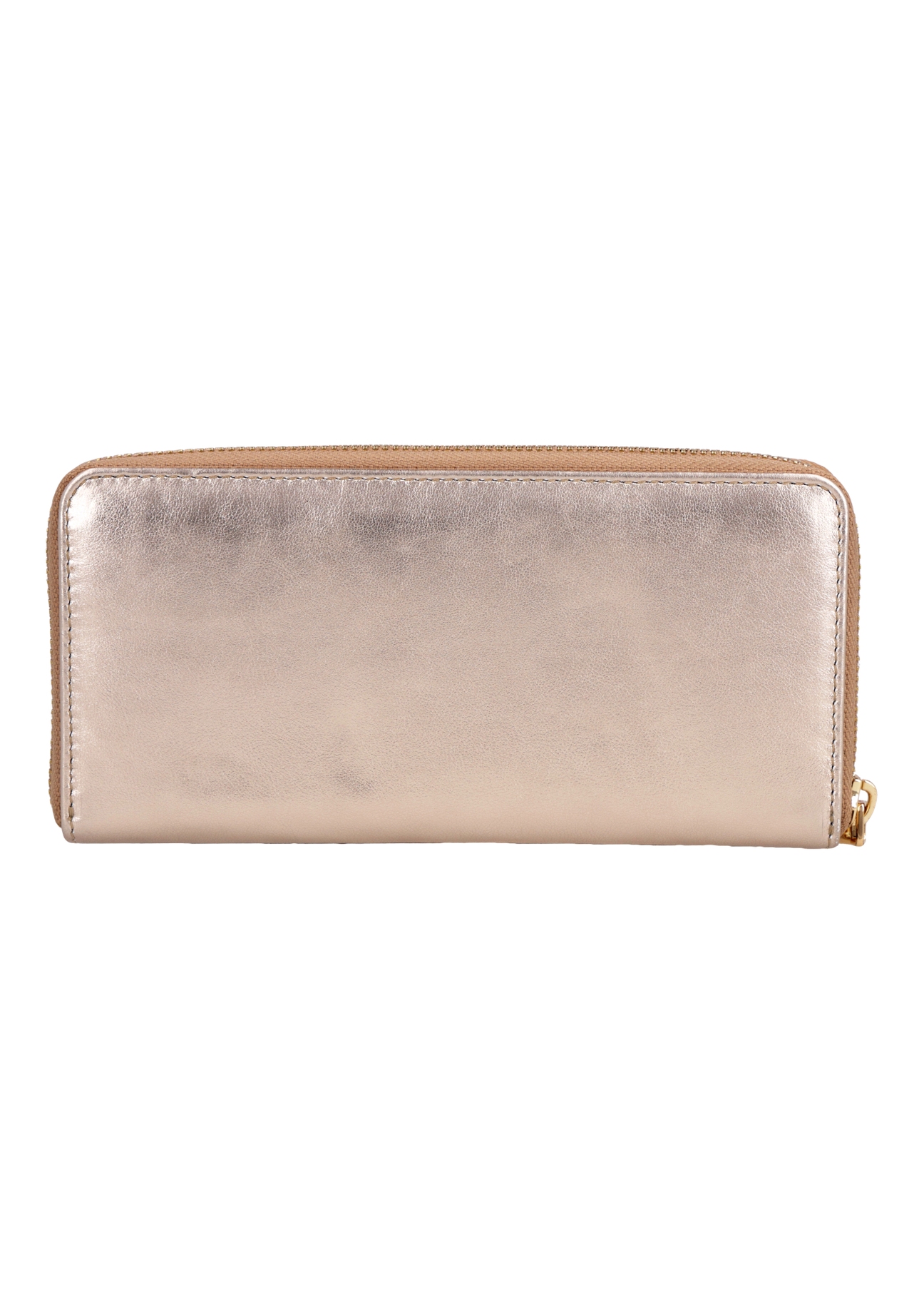 Large gold leather women's wallet PORES-1028-2X(Z26), product view from the back on a white background.