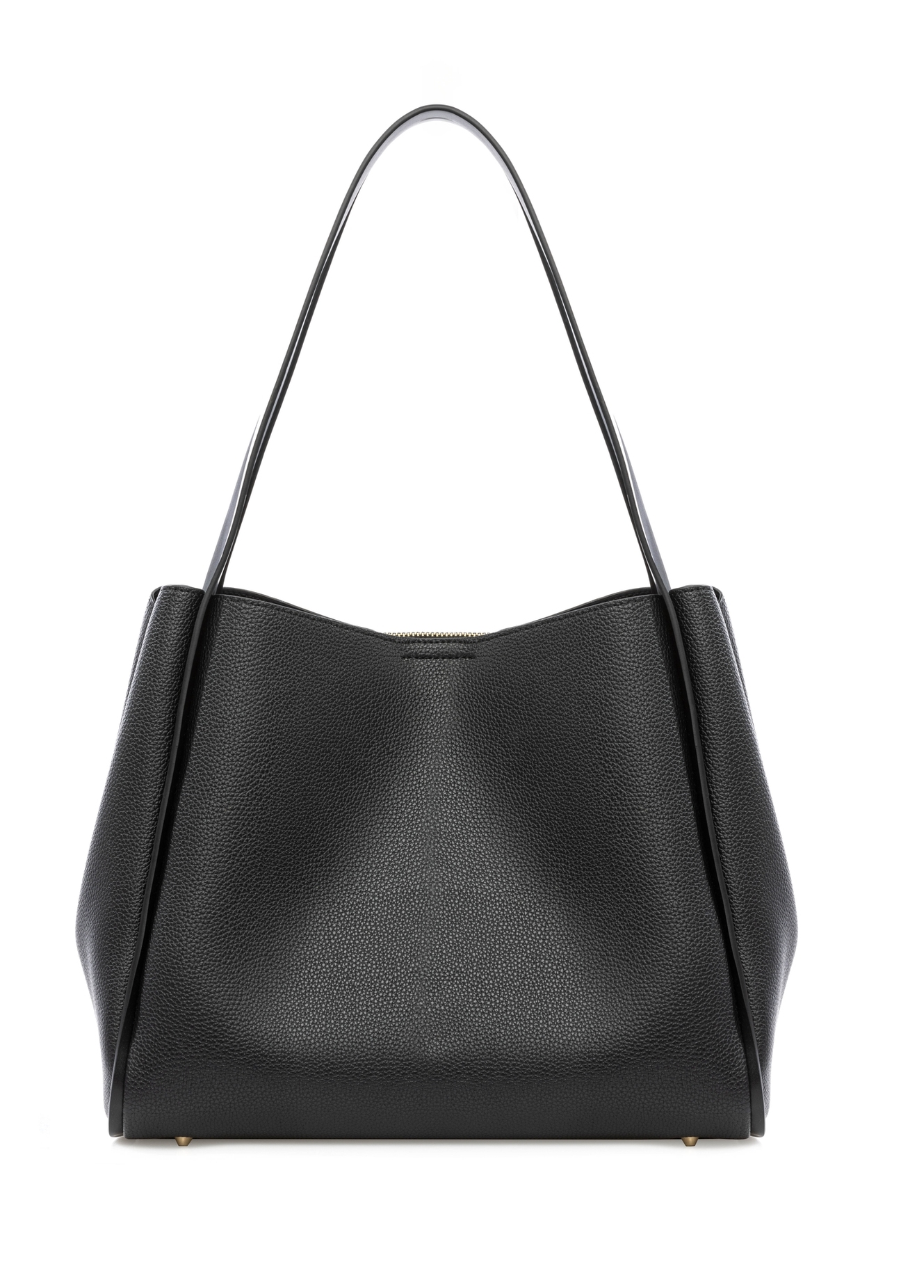 Black women's shopper bag TOREC-1183-99(W26) - product view from the back, on a white background.